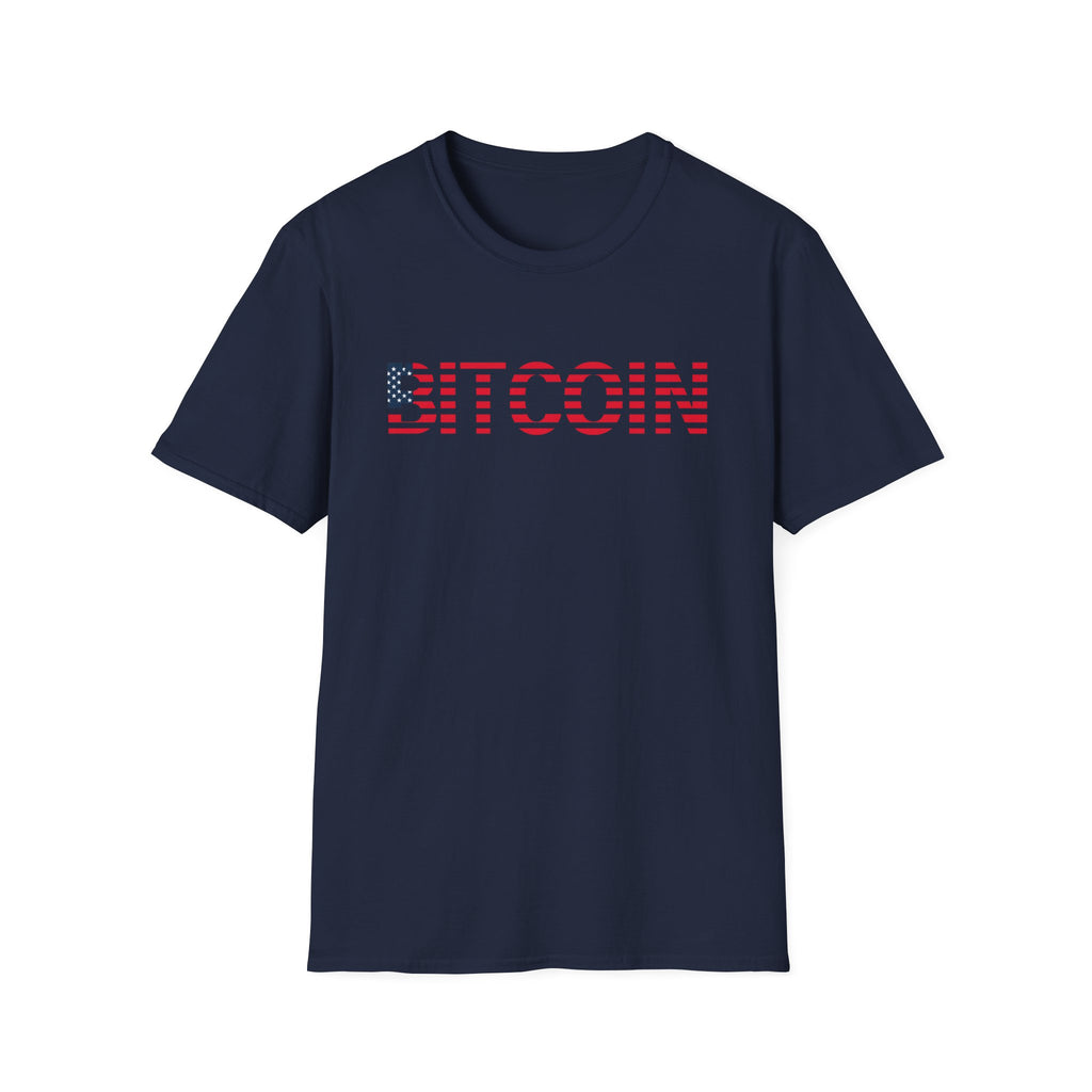 Sats and Stripes Patriotic Bitcoin & Freedom Stars Stripes and Sound Money T-shirt Navy