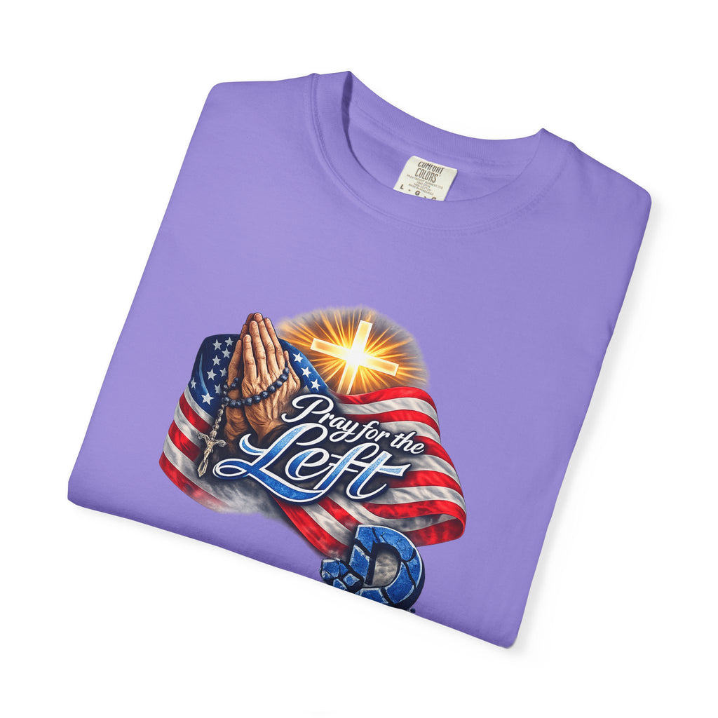 Pray for the Left Patriotic Christian TShirt Faith-Freedom Religious Flag Tee Inspirational Prayer Shirt 8 colors 100% cotton