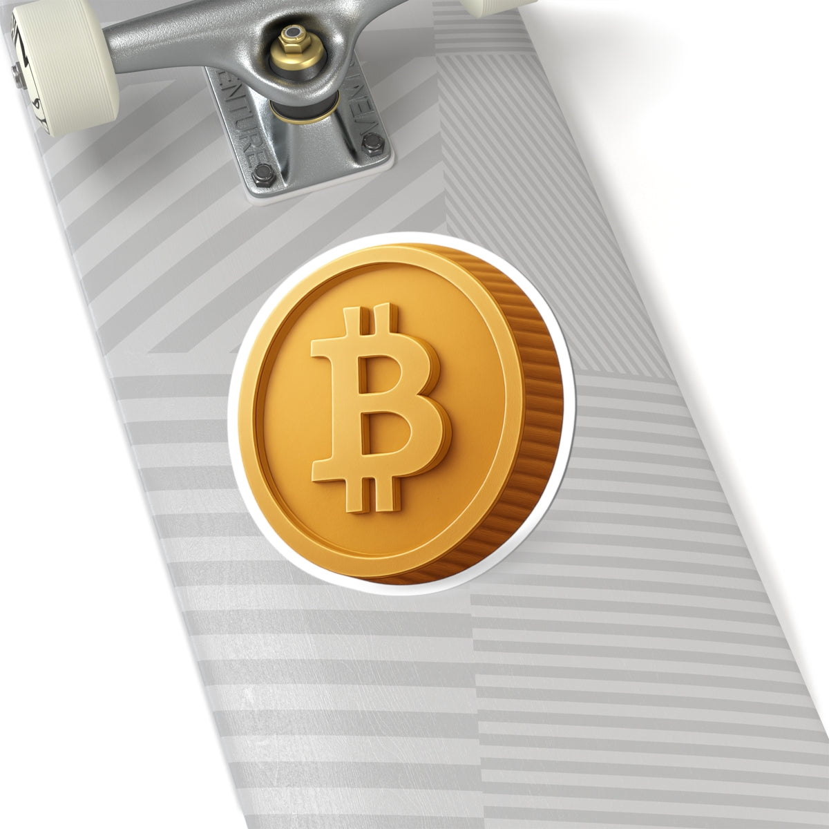 Bitcoin Sticker Gold Coin Crypto Decal Minimalist Bitcoin Symbol Glossy Vinyl Laptop Sticker 4 sizes available
