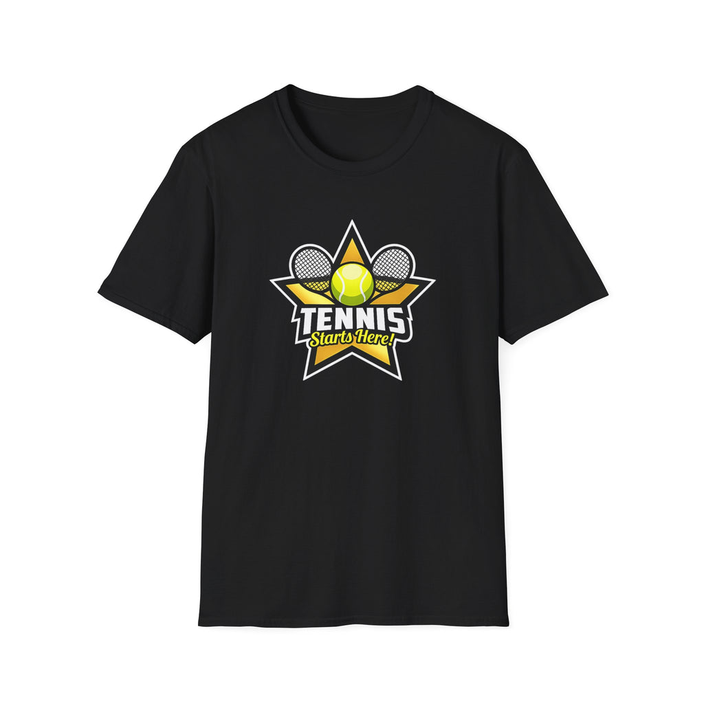 Tennis Starts Here T-Shirt Tennis Player Shirt Tennis Lover Gift Court Life Tennis Apparel 6 colors 100% cotton