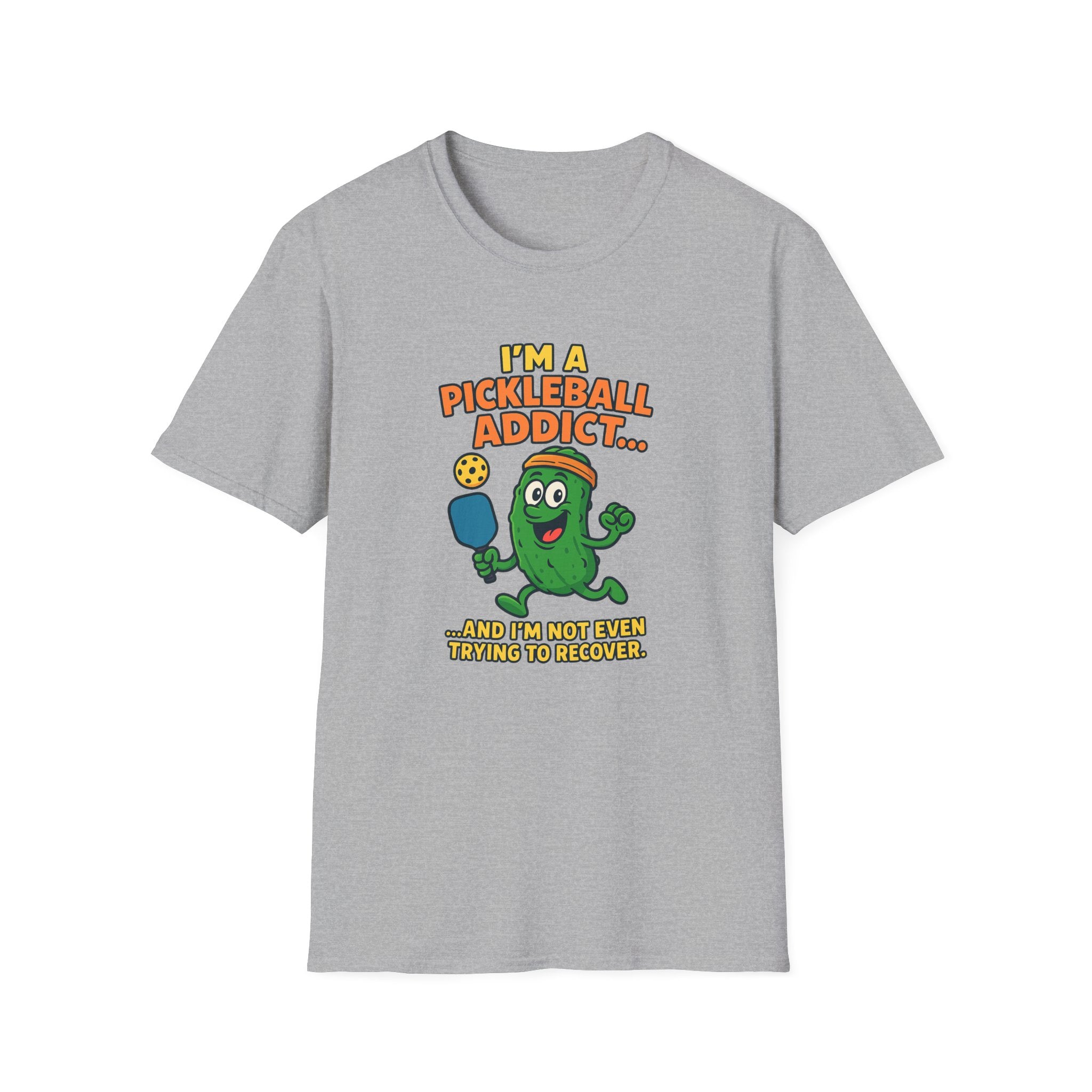 Sats and Stripes I'm a Pickleball Addict and I'm not Even Trying to Recover T-Shirt Grey
