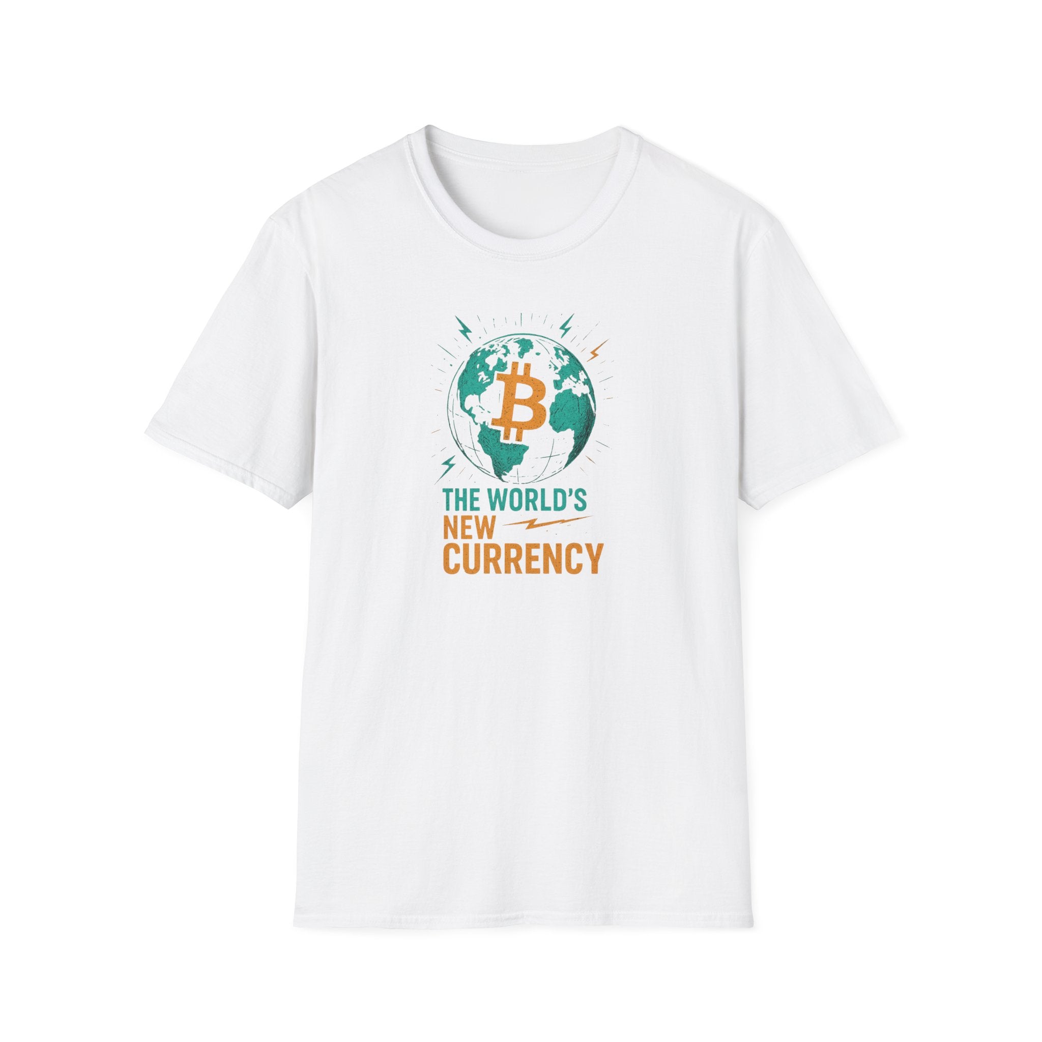 Sats and Stripes Bitcoin World Currency T-Shirt White