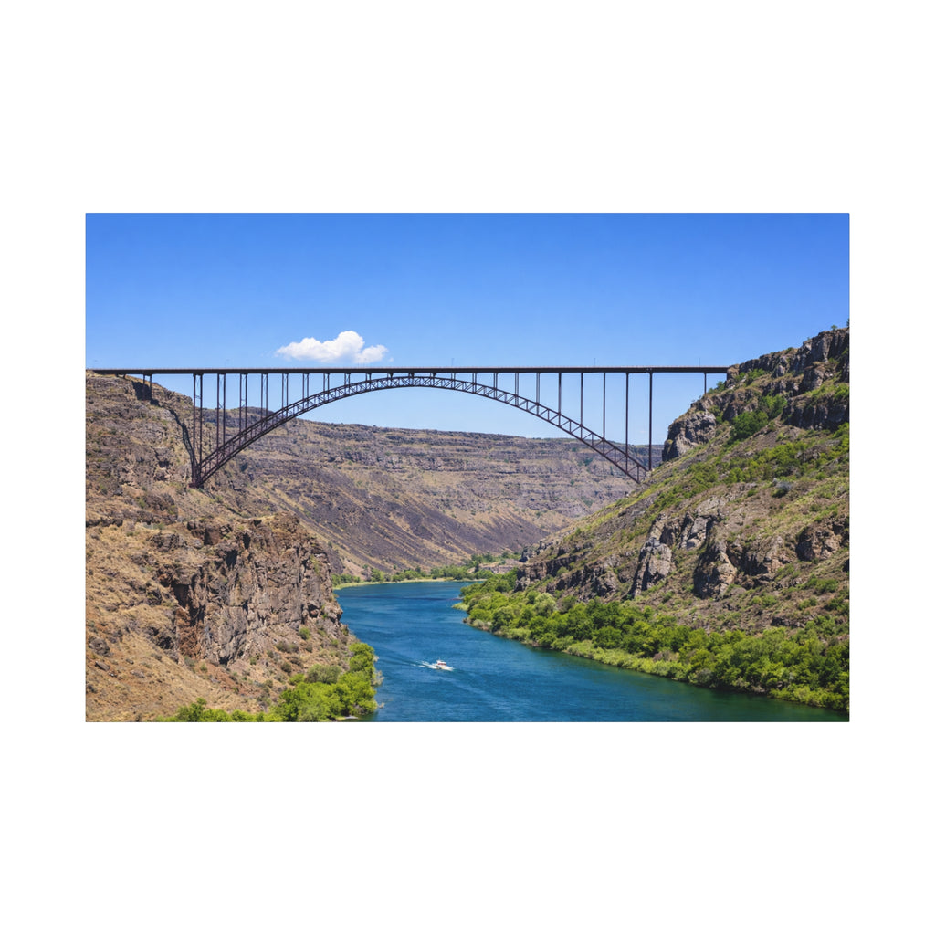 Sats and Stripes Perrine Bridge Canvas Wall Art Snake River Canyon Landscape Twin Falls Idaho Scenic Photography Stretched 1.25 6 sizes