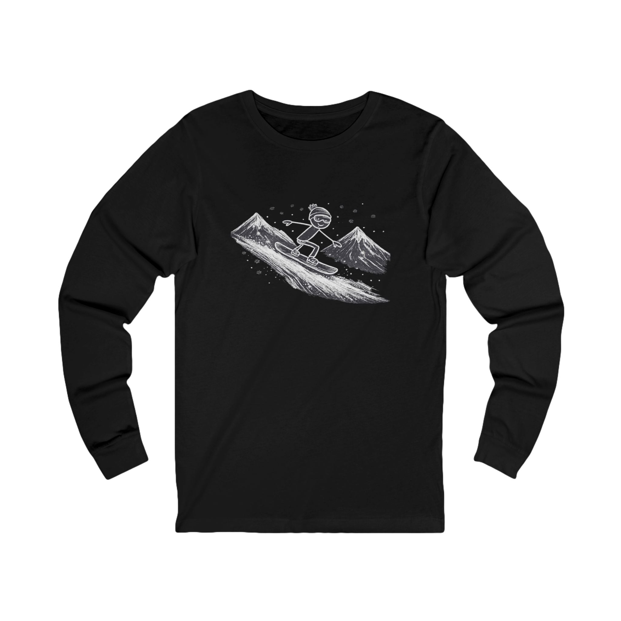 Snowboarder Mountain Long Sleeve Shirt Snowboarding Tee Winter Sports Ski Resort Shirt Snowboard Lover Gift 6 colors 100% cotton