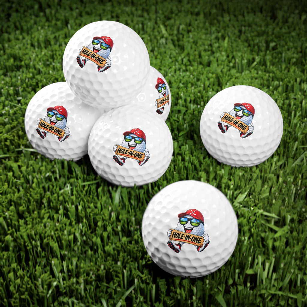 SatsandStripes.com Hole-In-One Hero Golf Balls – Funny Golfer Gift 6-Pack