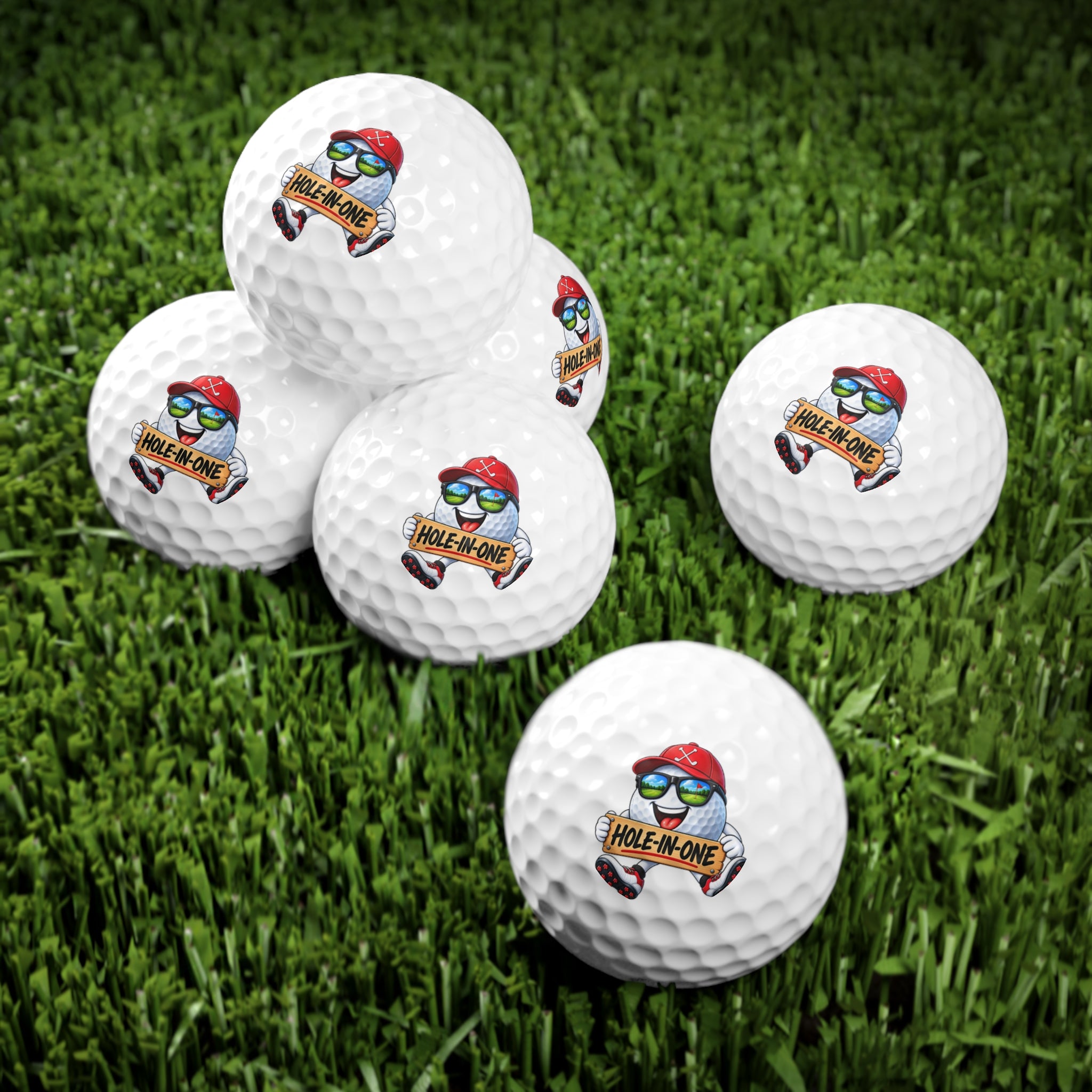 SatsandStripes.com Hole-In-One Hero Golf Balls – Funny Golfer Gift 6-Pack