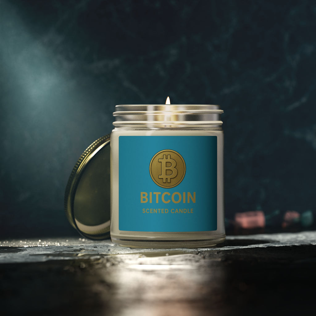 Bitcoin Logo Candles Coconut Apricot Wax 4 oz & 9 oz sizes 8 fragrances available