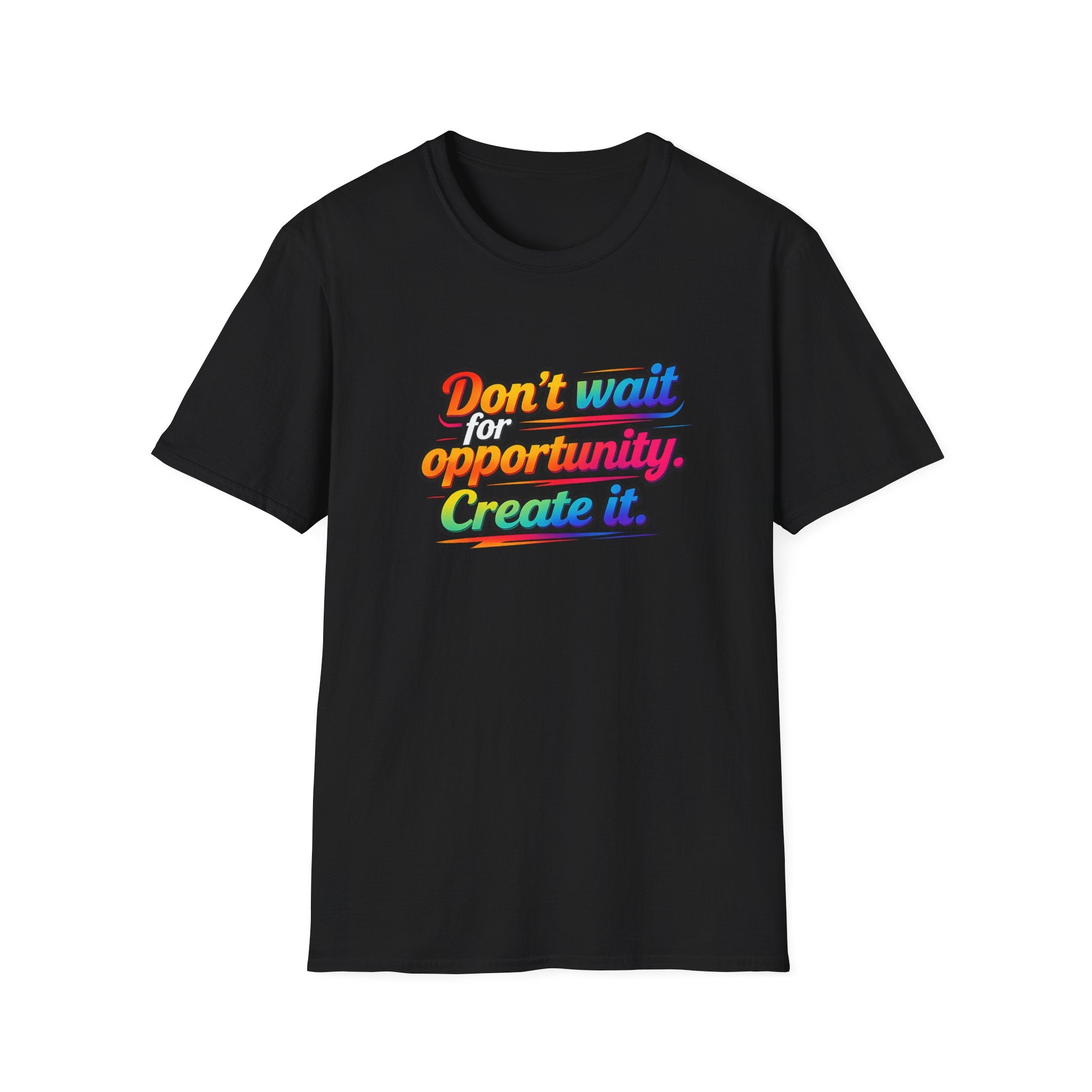 Create Your Opportunity Bold Motivational Rainbow Typography Tee 5 colors 100% cotton