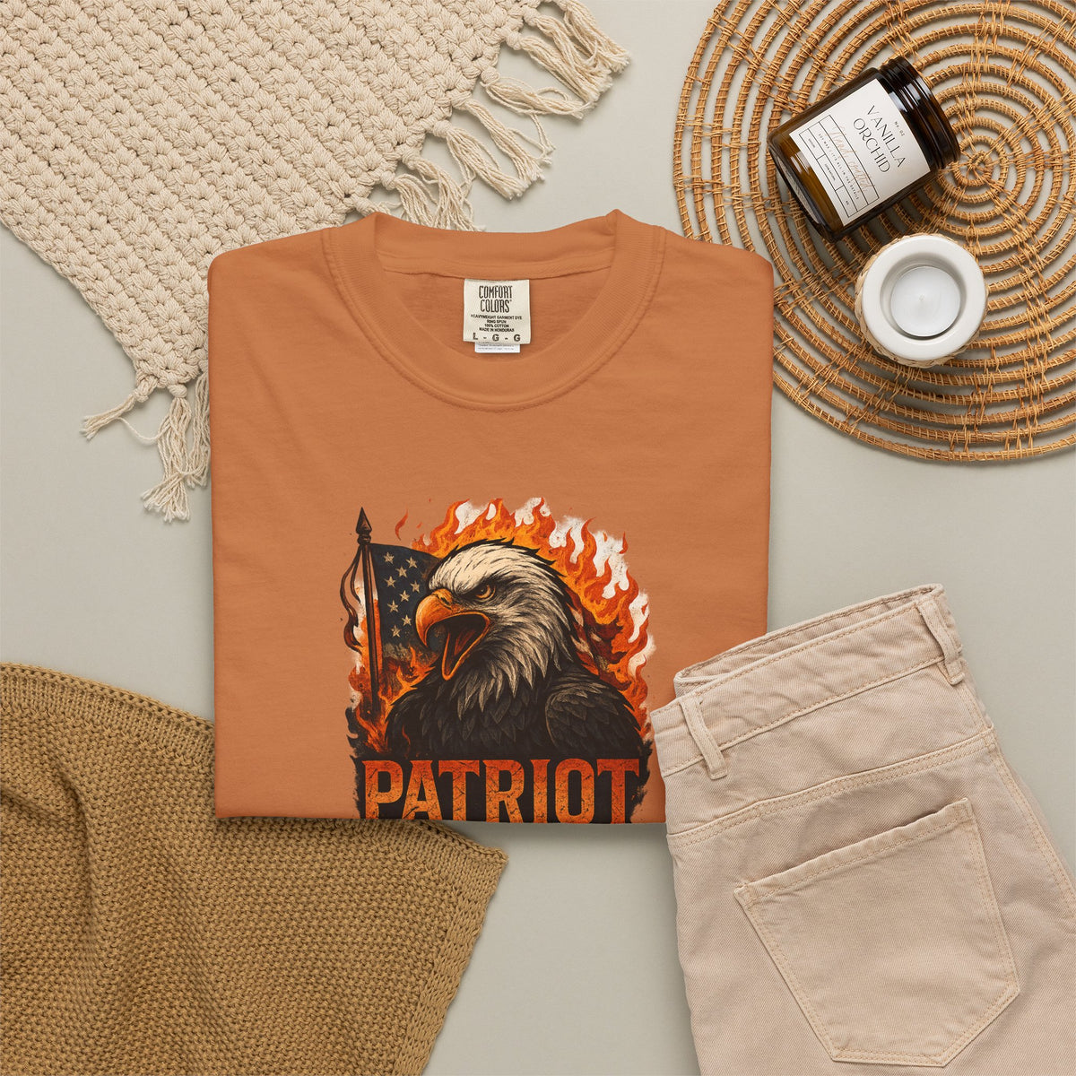 SatsandStripes.com Patriot Eagle T-Shirt Bald Eagle American Flag Graphic Tee Freedom-USA Pride Yam