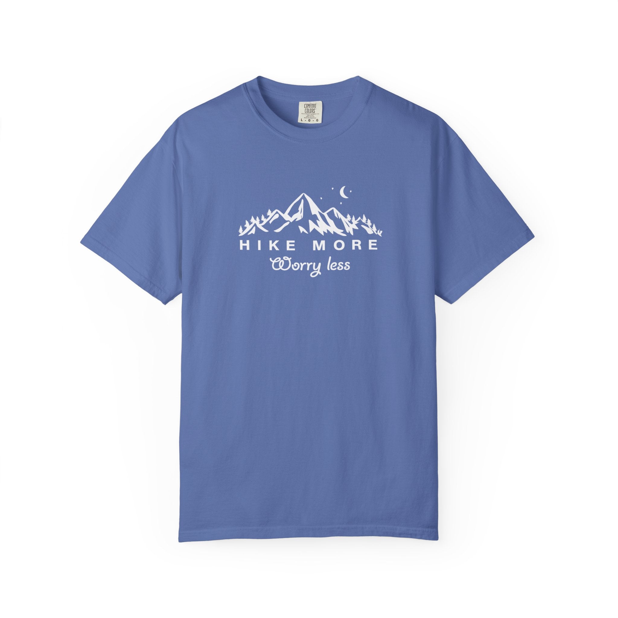 Hike More Worry Less Shirt Hiking TShirt Outdoor Adventure Tee Mountain Nature Lover Gift Hiking Tee 7 colors 100% cotton