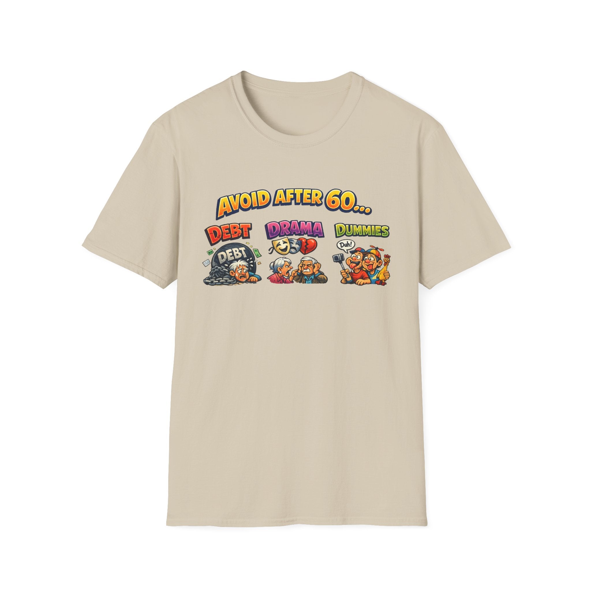 Avoid After 60 Funny T-Shirt Birthday Gift for Men & Women Over 60 Sarcastic Aging Tee 8 colors 100% cotton
