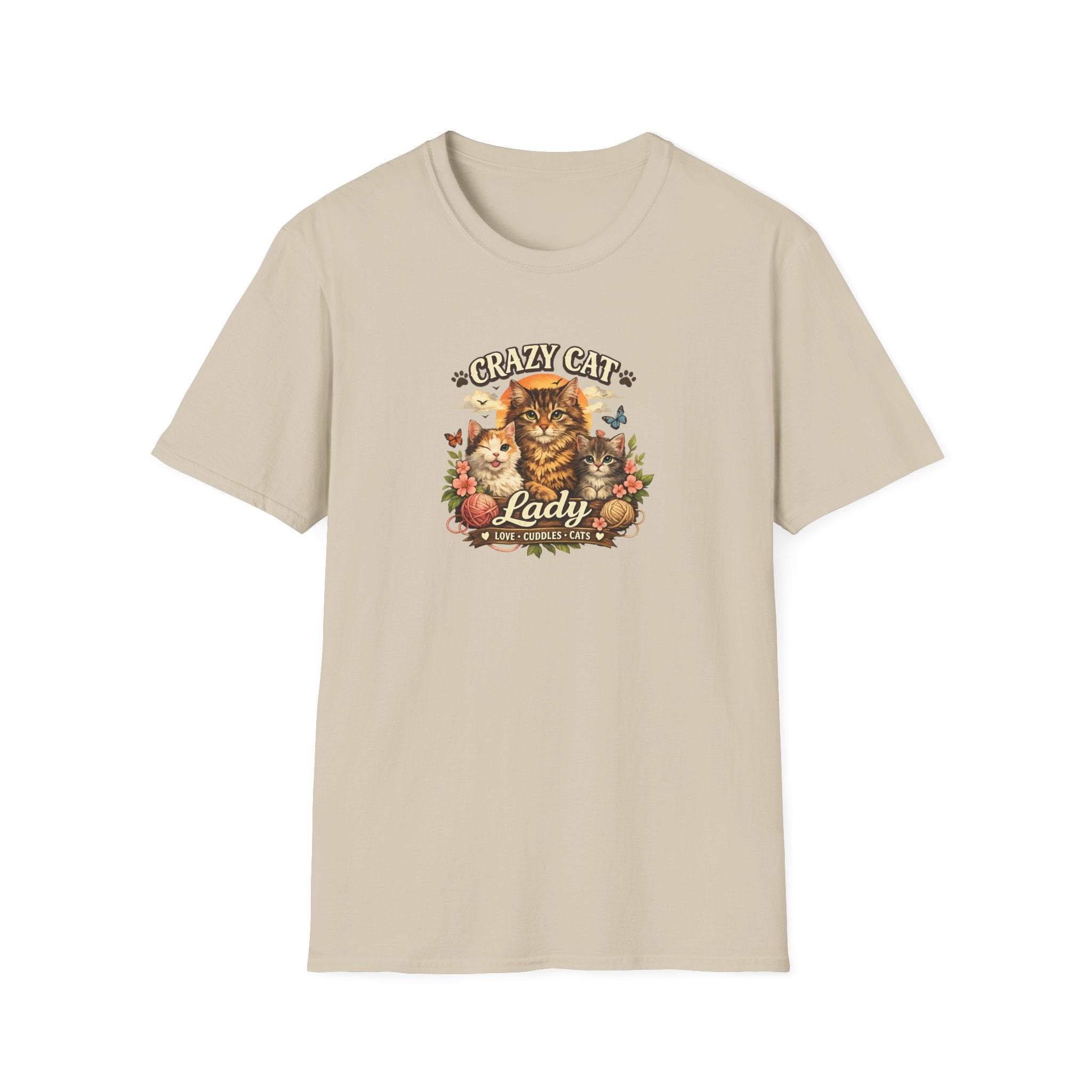 Crazy Cat Lady T-Shirt Funny Cat Lover Shirt Cat Mom Tee Cute Cat Graphic Shirt Gift for Cat Lovers 7 colors 100% cotton