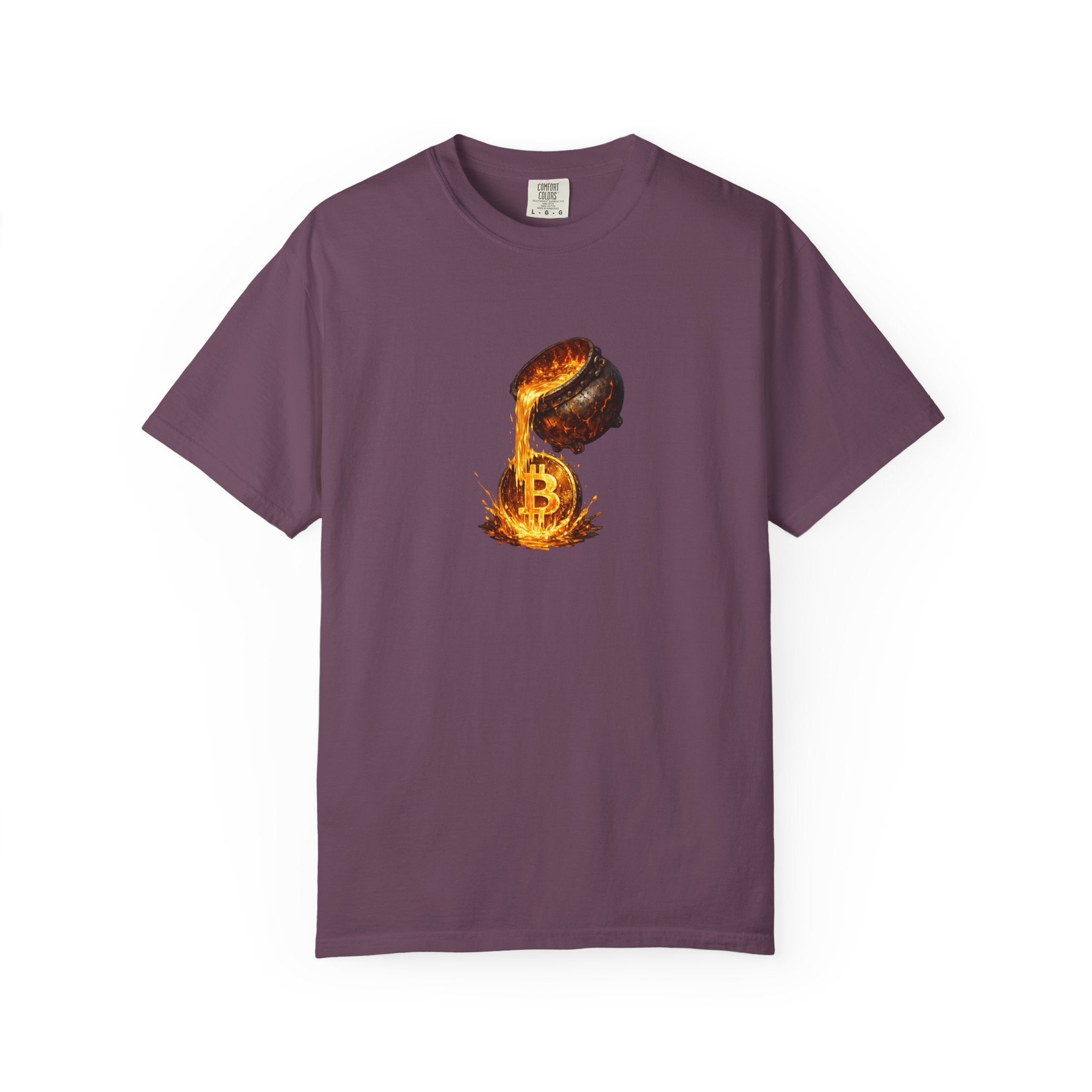 Molten Bitcoin Pour Tshirt Crypto Lava Gold Graphic Tee Bitcoin Investor Shirt 7 colors 100% cotton