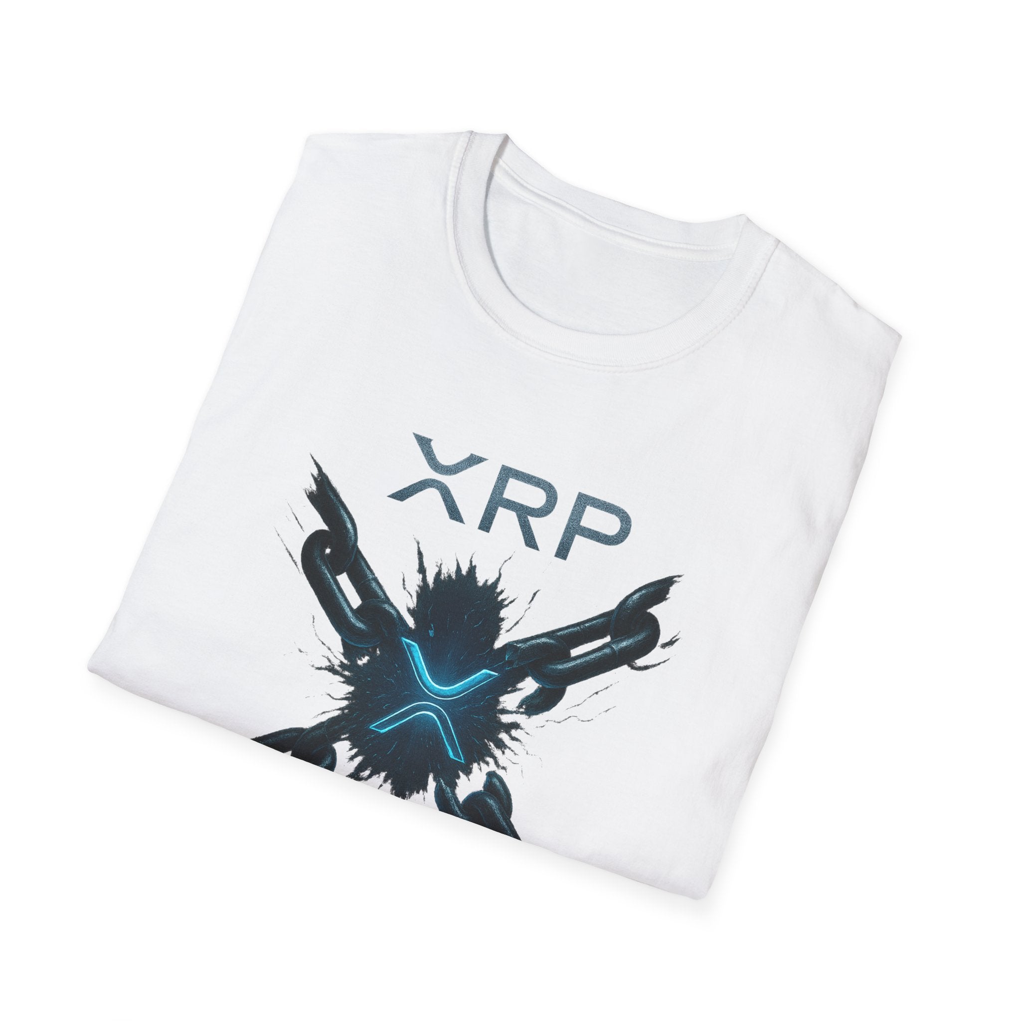 Sats and Stripes XRP Unchained Liquidity Ripple Crypto T-Shirt White Folded