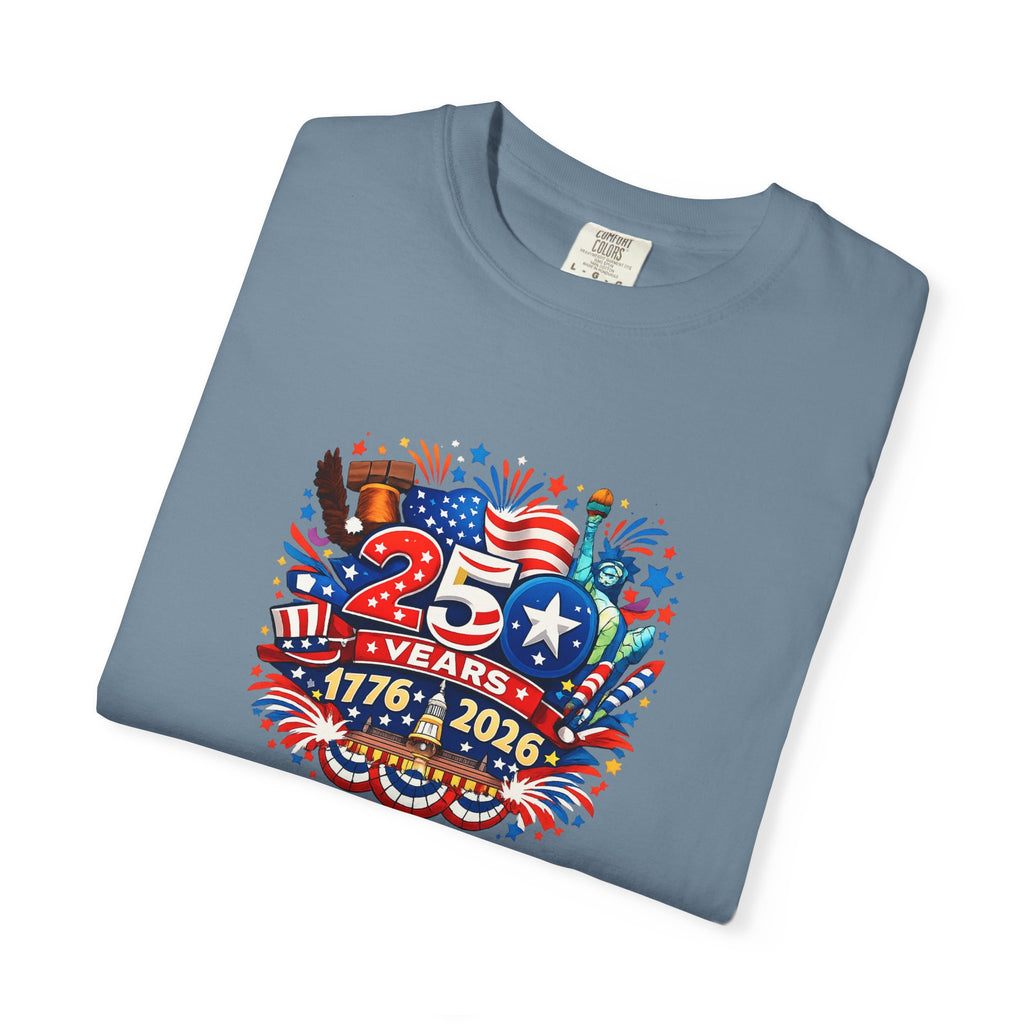 America 250 Years Shirt 1776-2026 Tee USA Independence Anniversary Shirt Fourth of July Shirt 6 colors 100% cotton