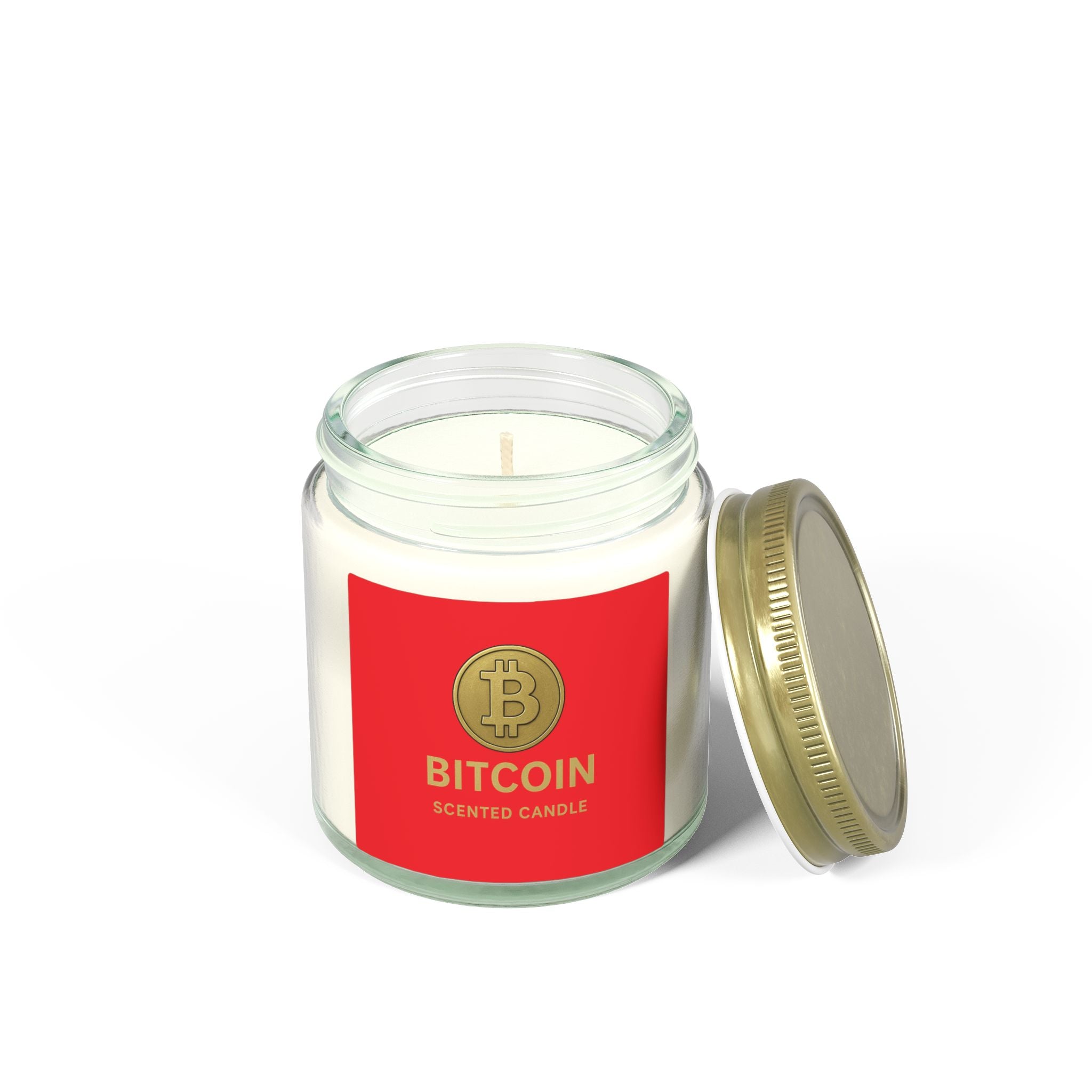 Bitcoin Logo Coconut-Apricot Wax Candle 4 oz & 9 oz sizes 8 fragrances available