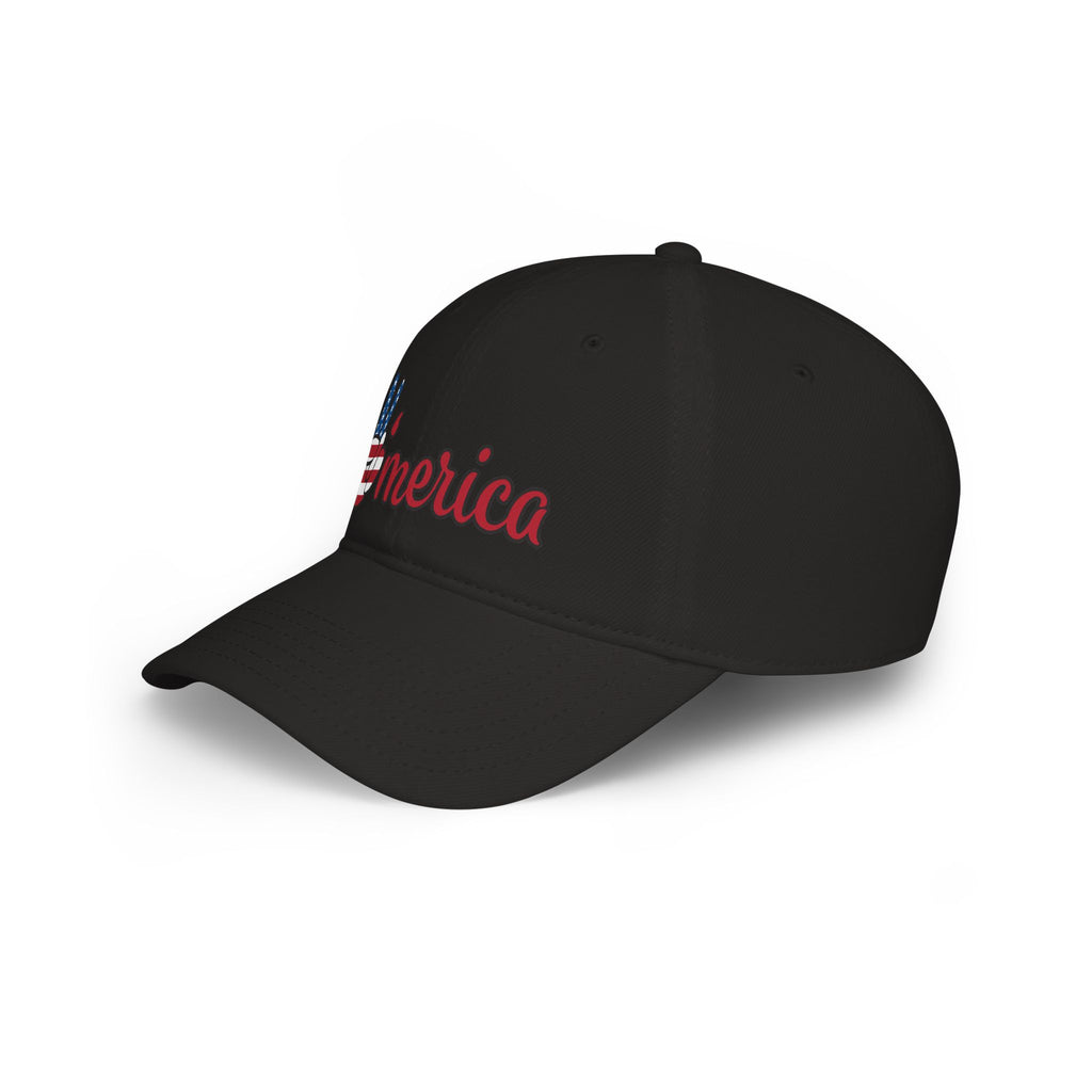 Sats and Stripes America Hat Patriotic Peace Sign Cap USA Flag Hat Fourth of July Cap Patriotic Gift Black Side View
