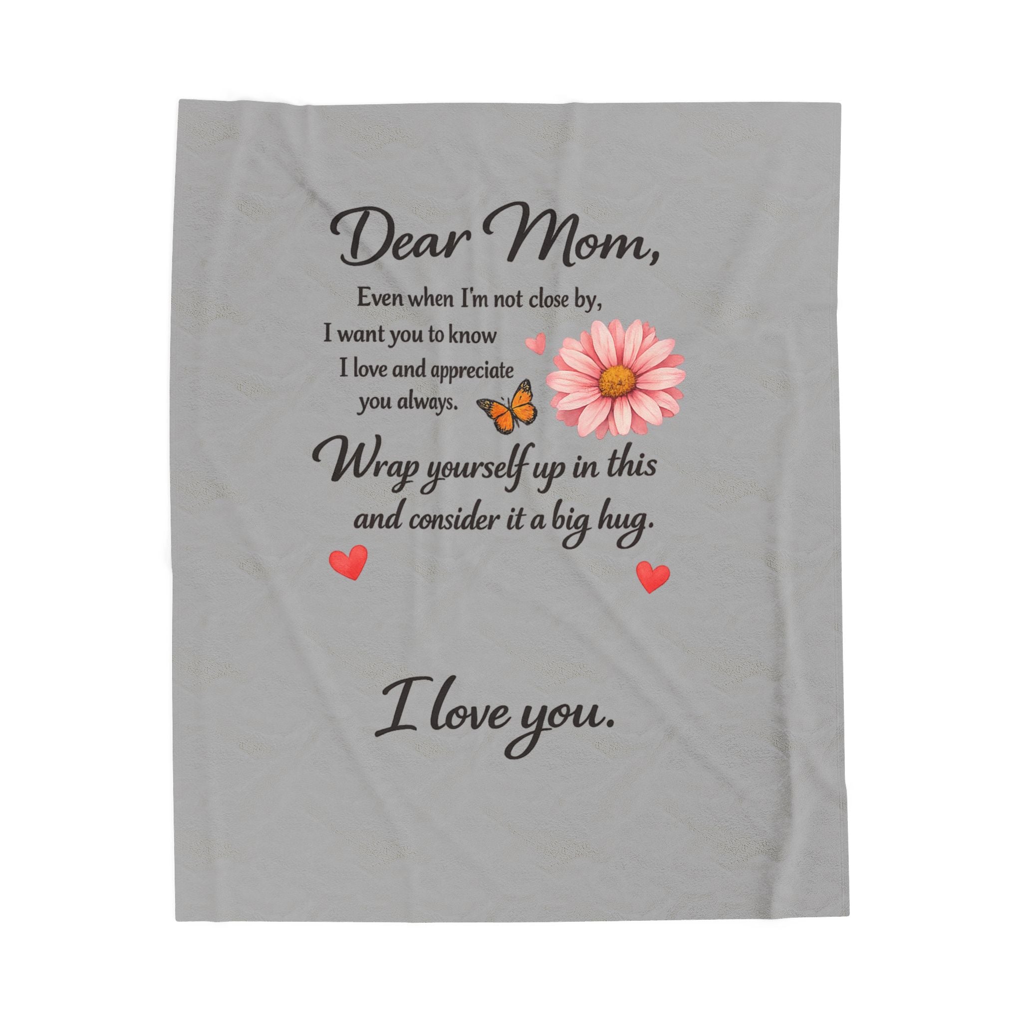 Dear Mom Blanket Sentimental Blanket from Daughter or Son Cozy Love Letter Throw Mothers Day Gift 50" x 60"