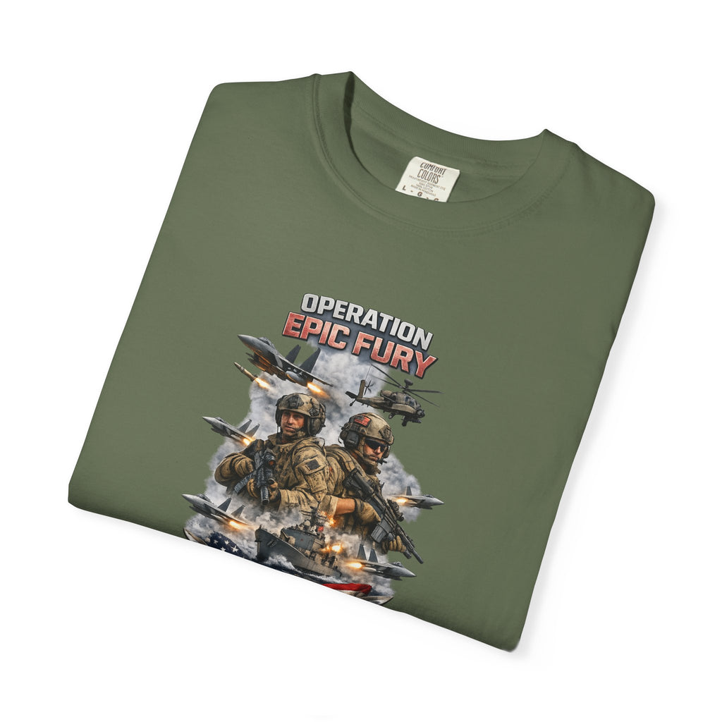 Operation Epic Fury Peace Through Strength Tee Patriotic Military Power Shirt 7 colors 100% cotton