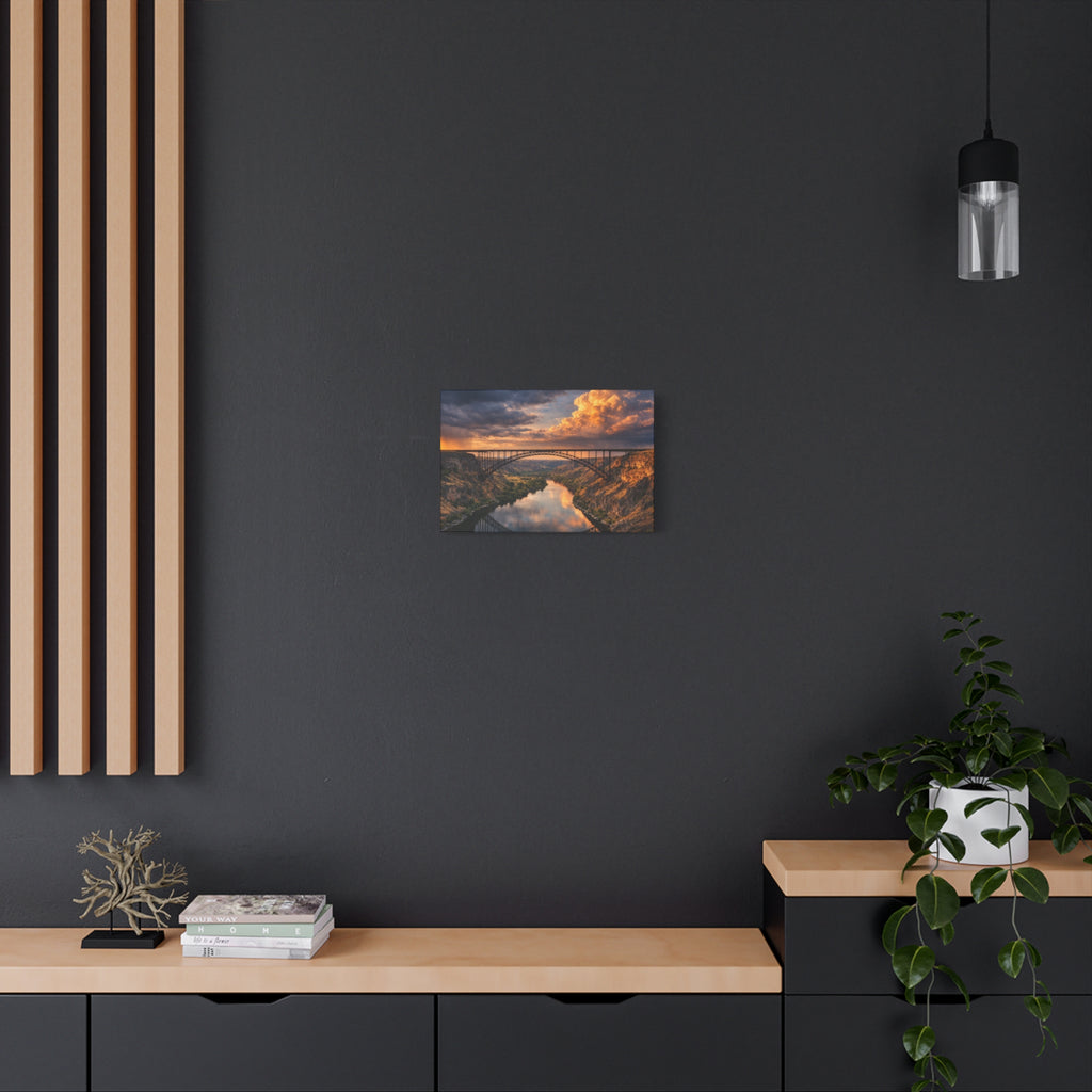 Perrine Bridge Canvas Wall Art Snake River Canyon Landscape Large Panoramic Photography Print Matte Canvas Stretched 1.25 6 sizes