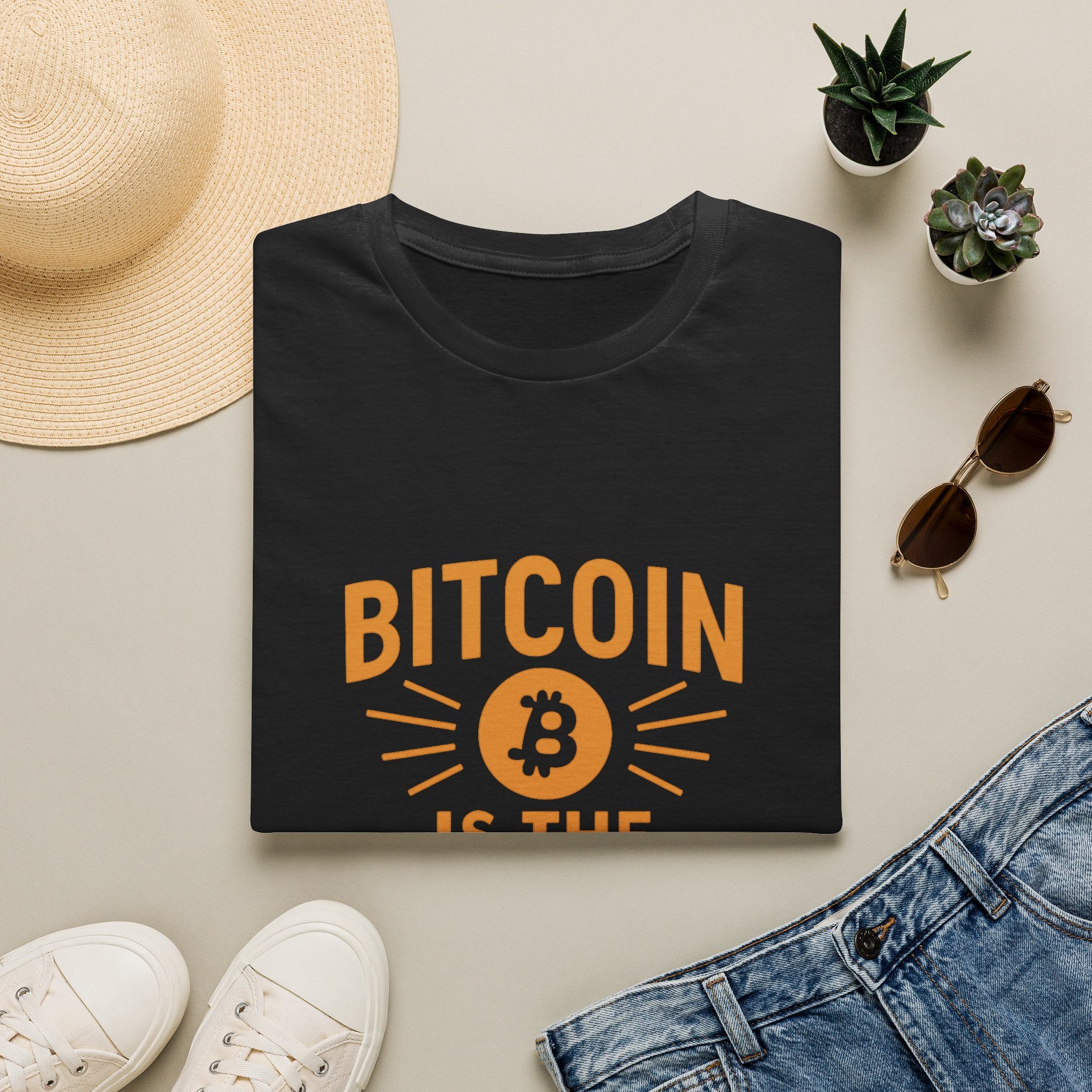 Bitcoin Is the Future Softstyle T-Shirt Tee Bold Ideas Timeless Message 3 colors 100% cotton