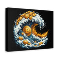 Bitcoin Wave Canvas Wall Art Crypto Tidal Wave Artwork Bitcoin Ocean Canvas Print Modern Crypto Art 12 x 9