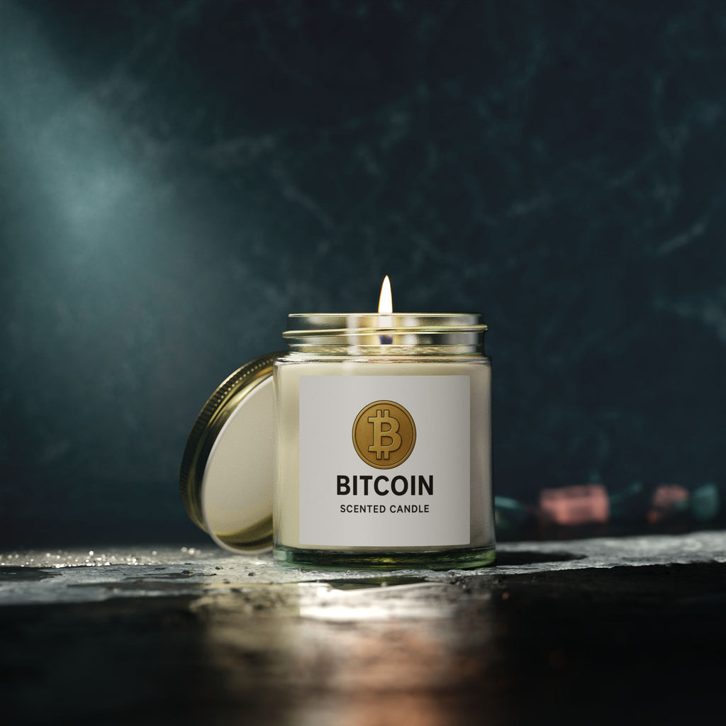 Bitcoin Logo Coconut Apricot Wax Candle 4oz or 9oz Available in 8 fragrances