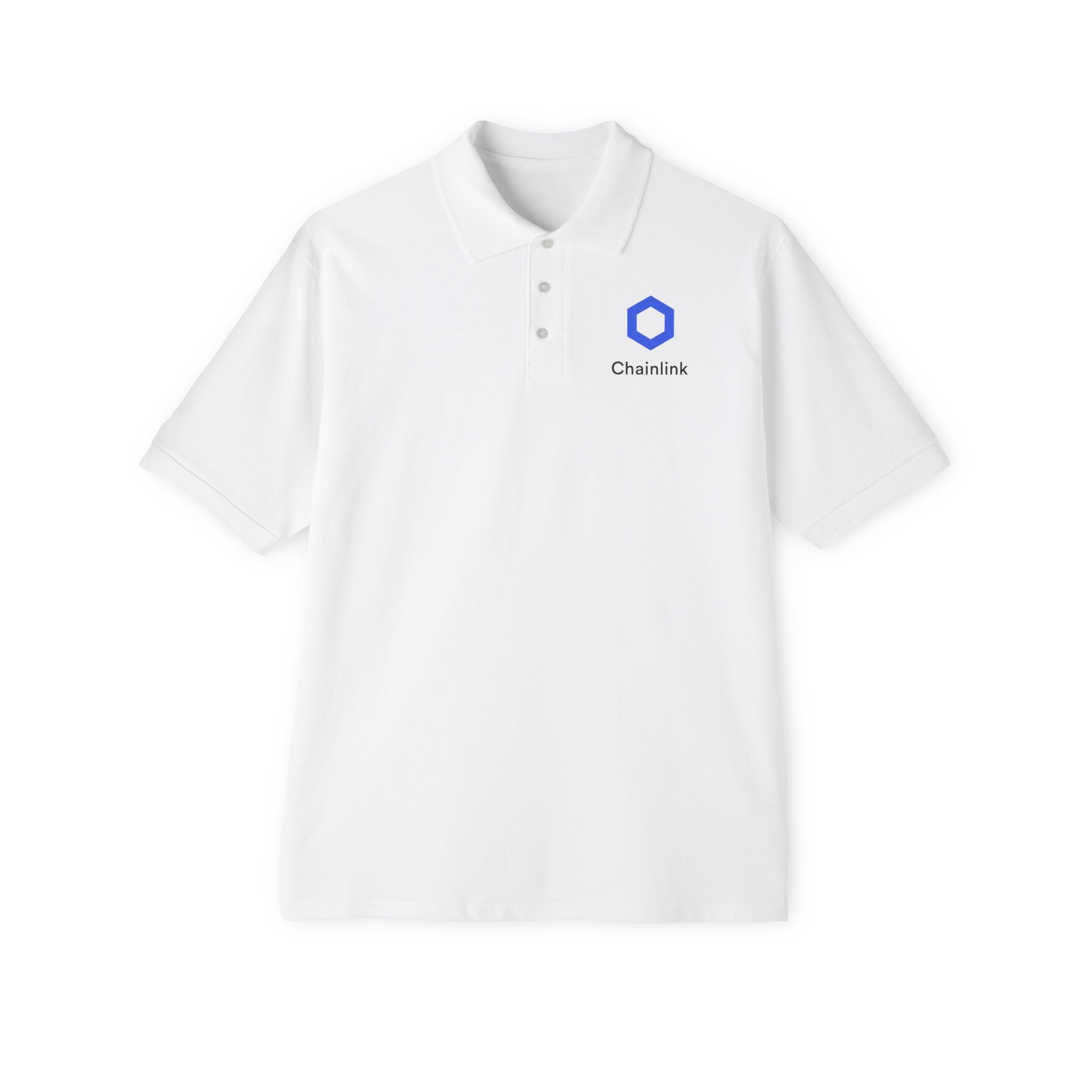 Chainlink LINK Crypto Polo Shirt for Men Blockchain Logo Polo Web3 Crypto Apparel Crypto Enthusiast Gift 5 colors 100% cotton