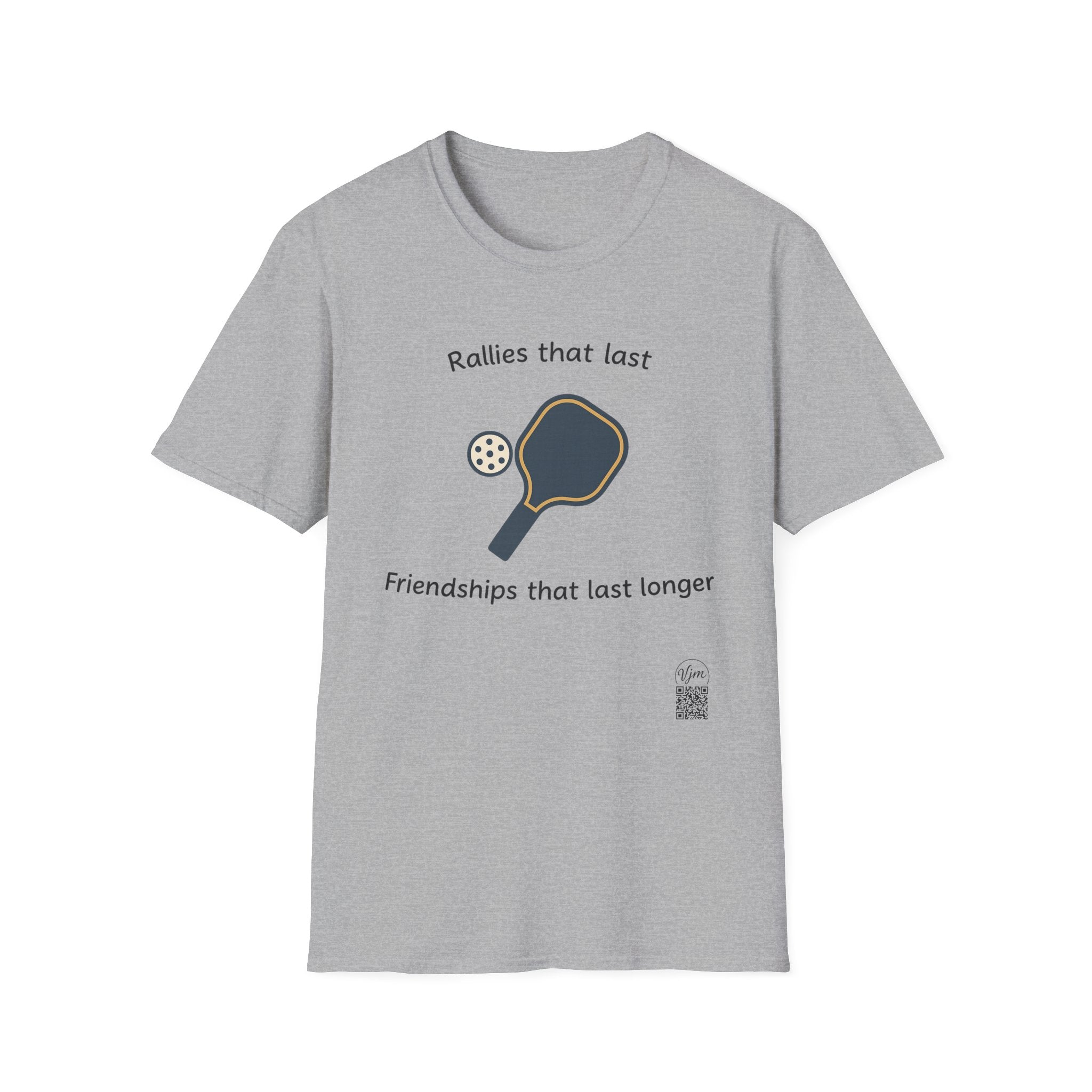 Sats and Stripes Pickleball Friends Forever T-Shirt Tee Rallies That Last Friendships That Last Longer Grey