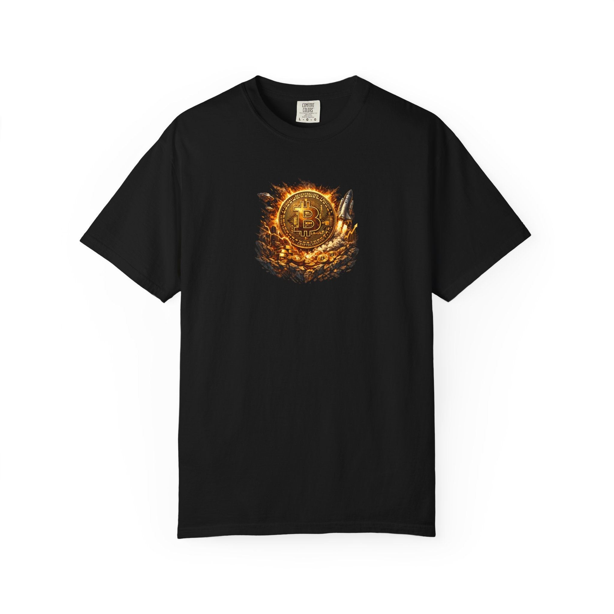 Bitcoin Rocket T-Shirt Crypto Graphic Tee Bitcoin Investor Shirt 3 colors 100% cotton