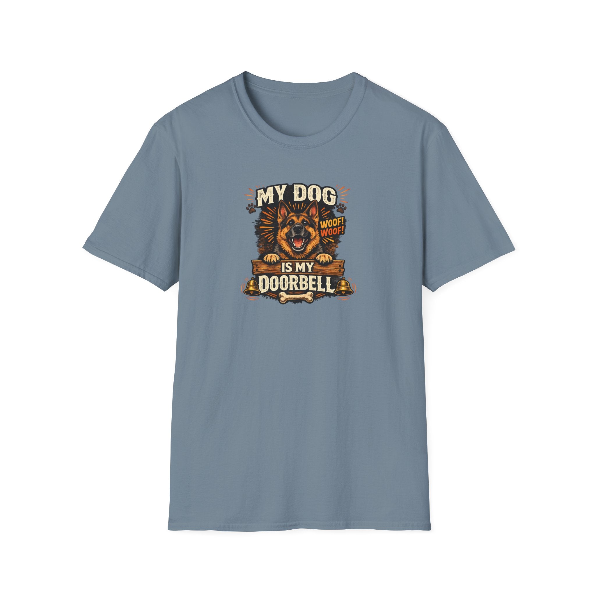 Mein Hund ist meine Türklingel T-Shirt Lustiges Hundeliebhaber-Shirt Hunde Mama Tee Haustierbesitzer Humor Shirt Niedliches Hunde Grafik Tee 6 Farben 100% Baumwolle