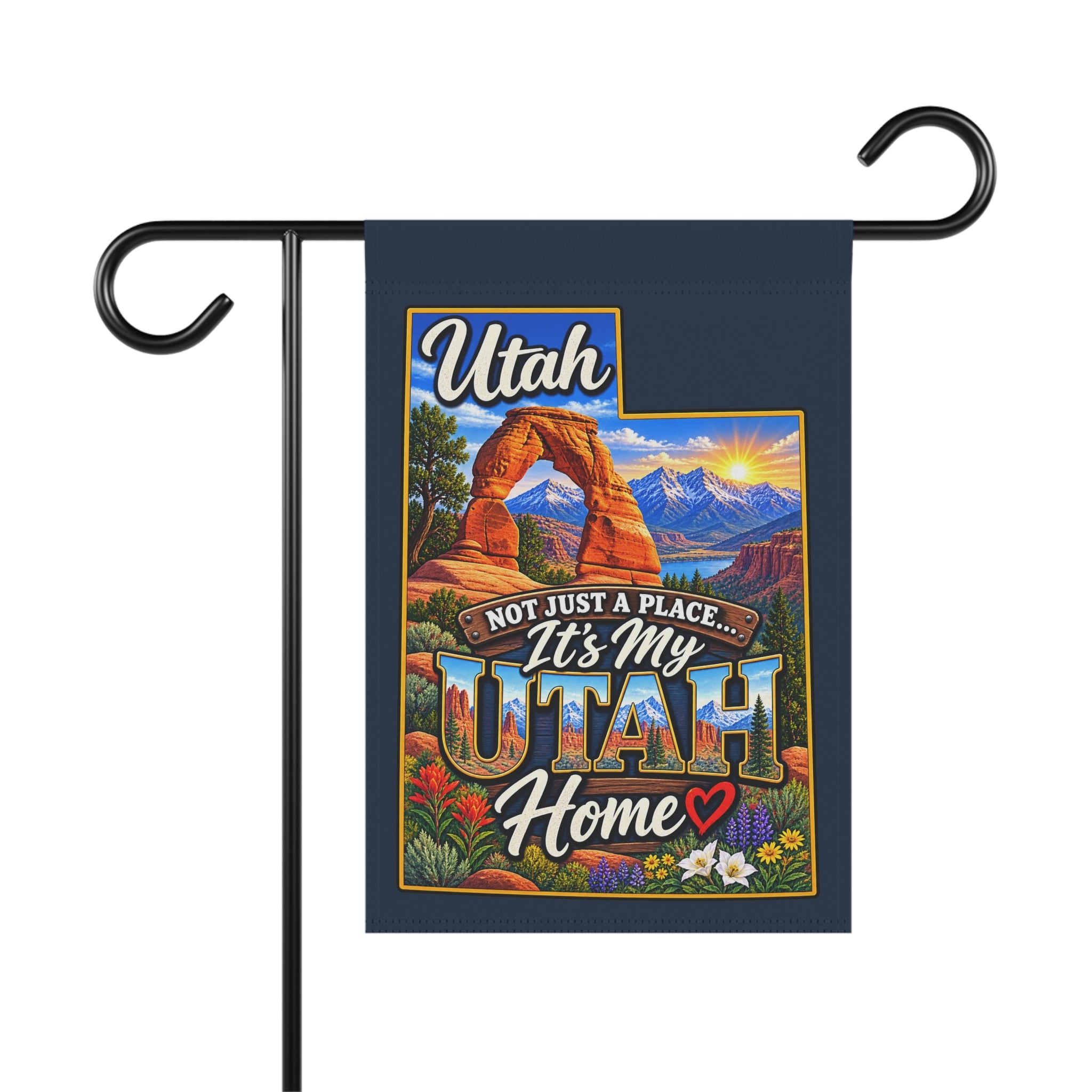 Satsandtripes.com Utah Is Home Garden Flag – Scenic Mountain & Red Rock Yard Flag Utah Pride Outdoor Decor 12 x 18