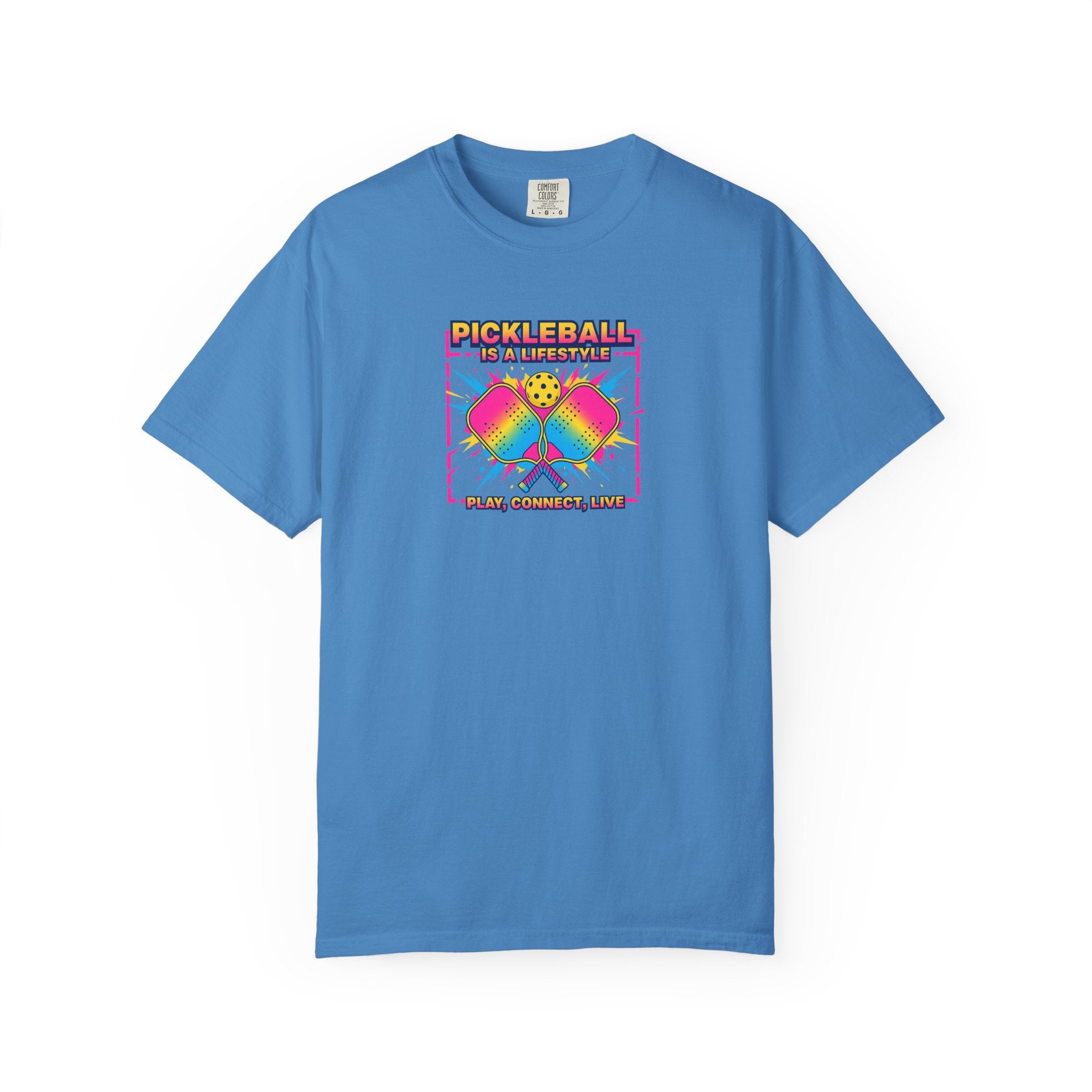 Bring your Love for Pickleball to Life with this Tee Pickleball Is a Lifestyle Play Connect Live T-shirt 7 colors 100% cotton