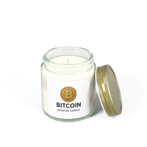 Bitcoin Logo Coconut Apricot Wax Candle 4oz or 9oz Available in 8 fragrances