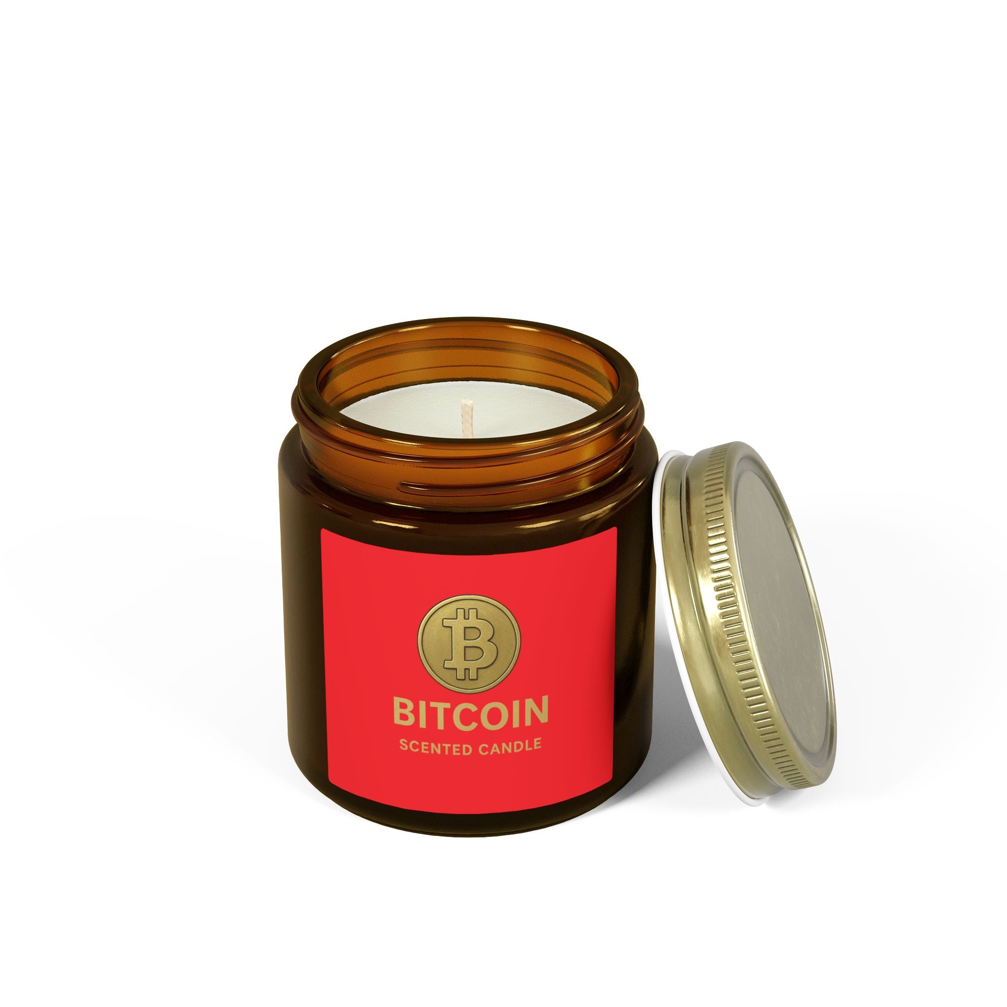 Bitcoin Logo Coconut-Apricot Wax Candle 4 oz & 9 oz sizes 8 fragrances available