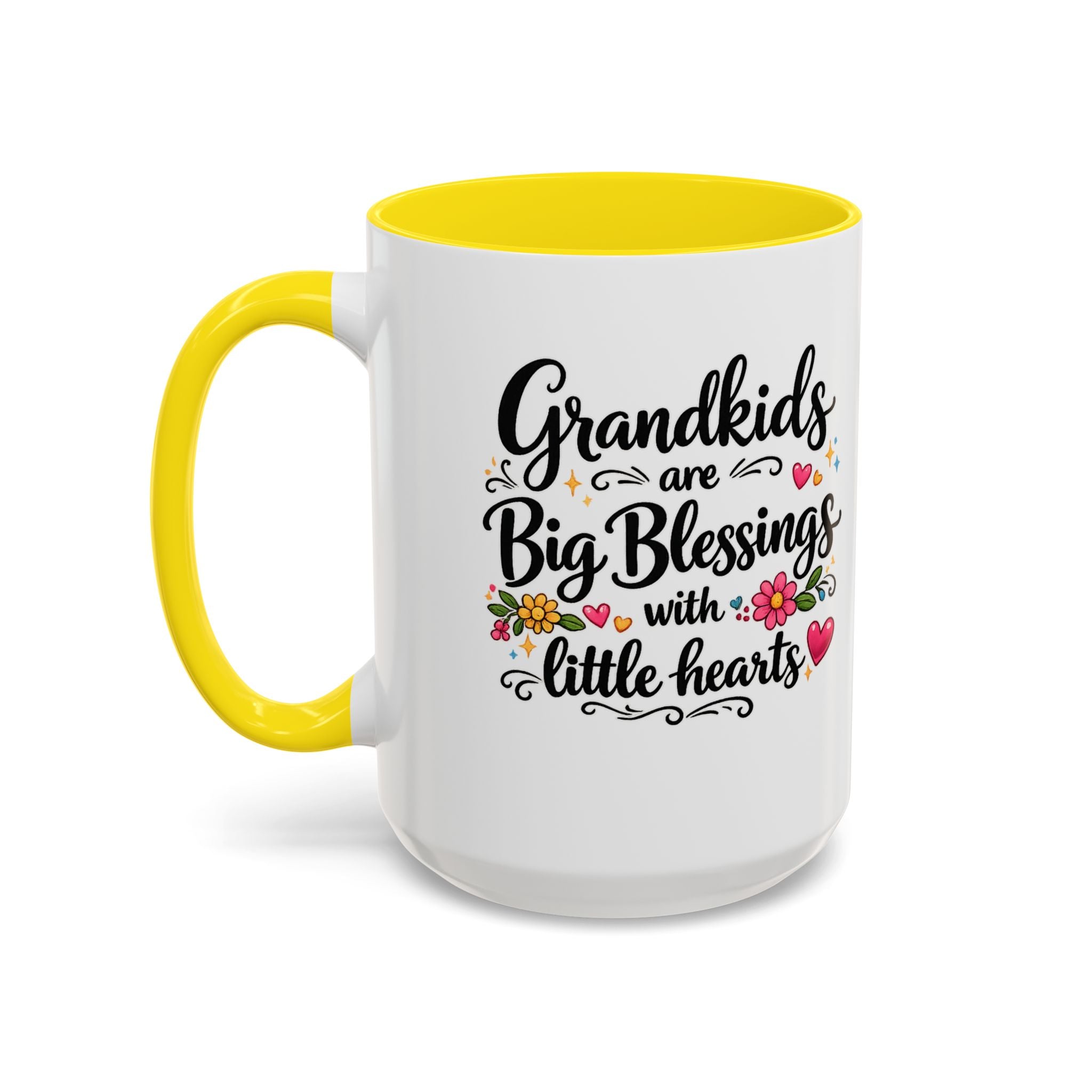 Grandkids Are Big Blessings Mug Grandma Coffee Mug Floral Grandma Gift 6 Color Options 11 oz or 15 oz
