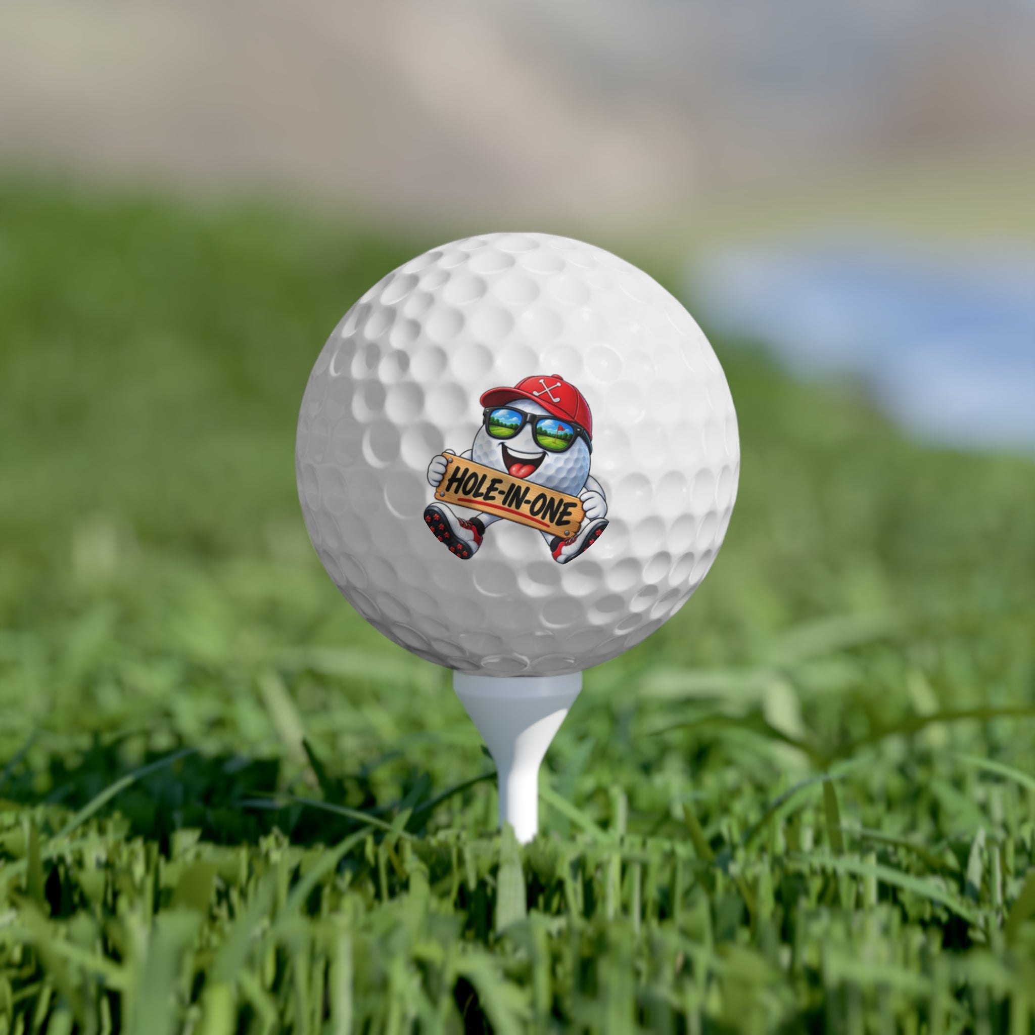 SatsandStripes.com Hole-In-One Hero Golf Balls – Funny Golfer Gift 6-Pack