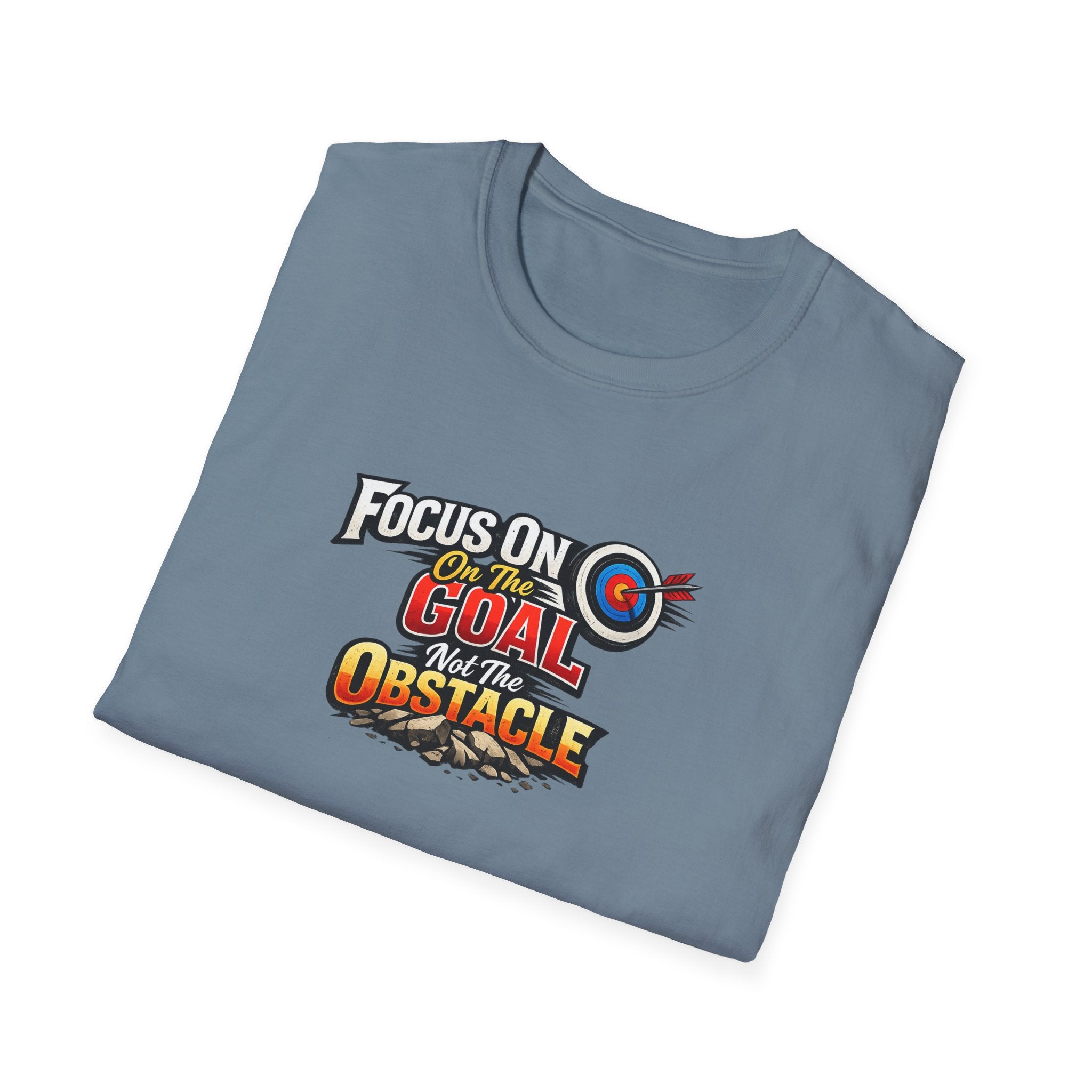 Focus On The Goal Not The Obstacle T-Shirt Motivational Quote Shirt Inspirational Graphic Tee Mindset Success Shirt 100% cotton