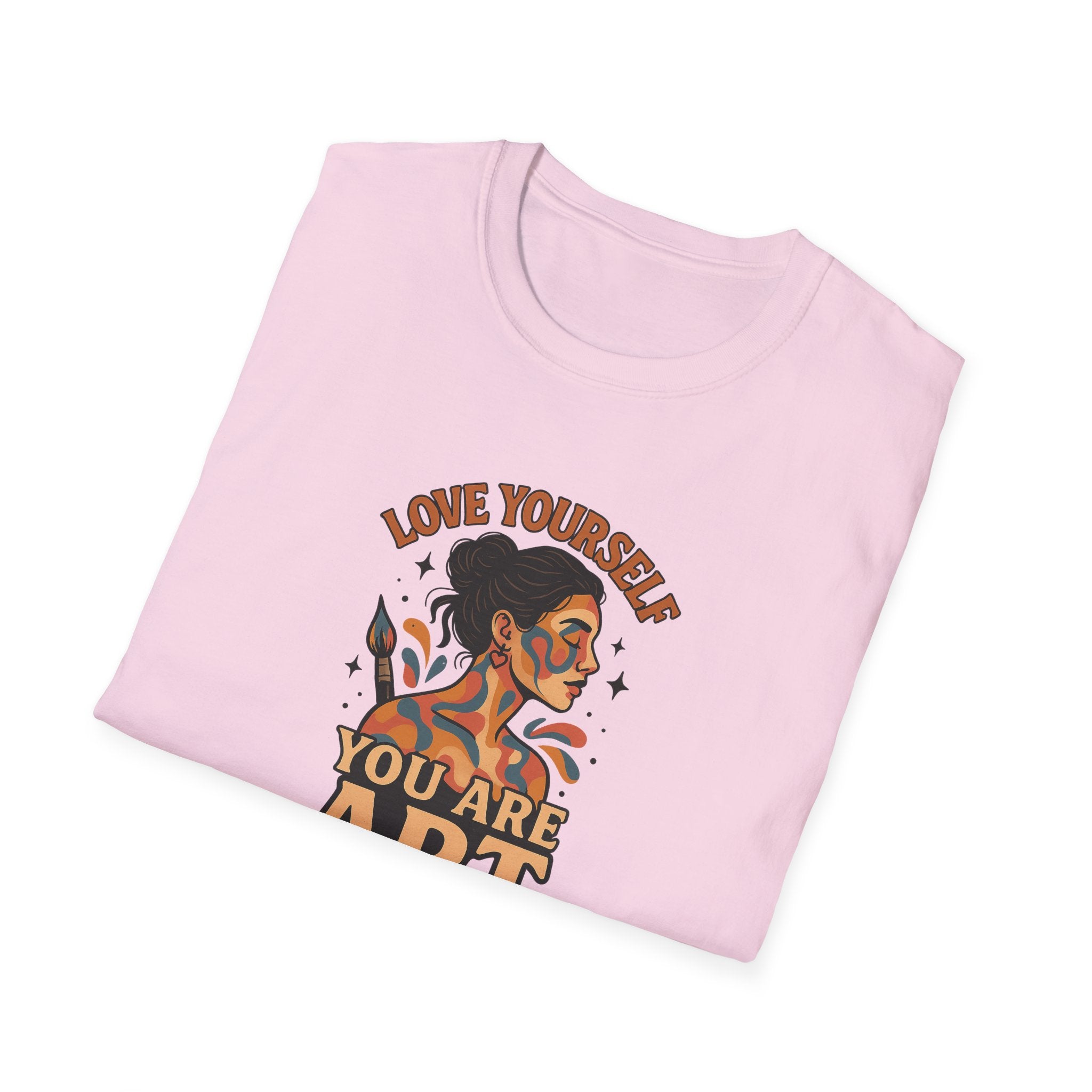 Love Yourself You Are Art T-Shirt Inspirational Graphic Tee for Women Retro Self Love Shirt 8 colors 100% cotton