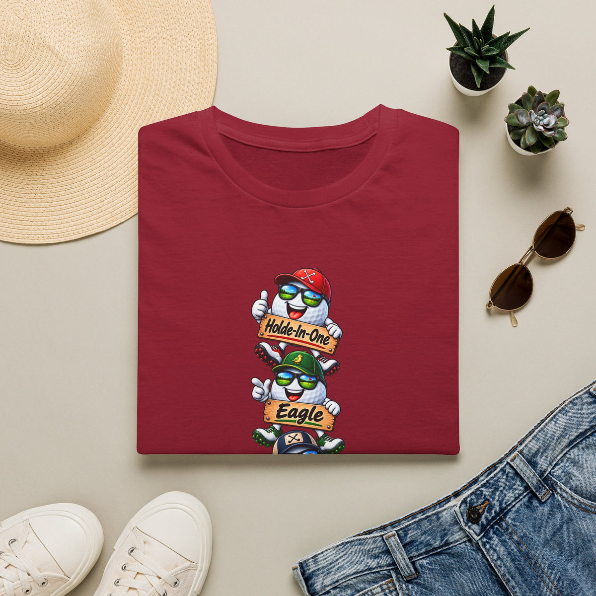 SatsandStripes.com Hole-In-One, Eagle & Birdie Golf T-Shirt – Funny Golfer Graphic Tee 7 colors 100% cotton
