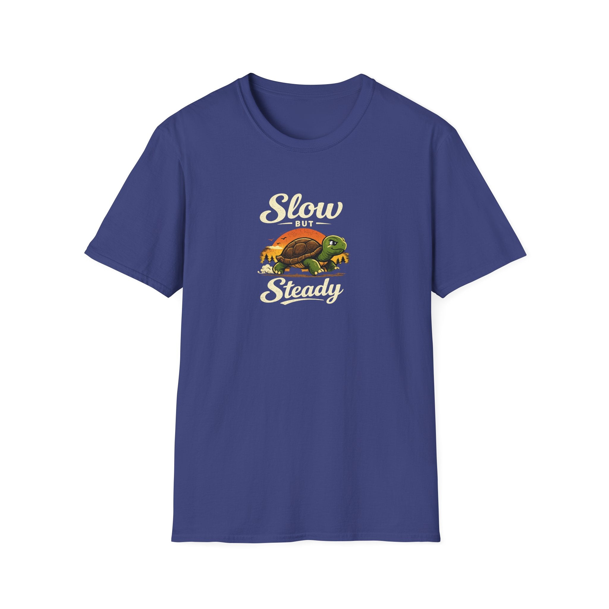 Slow But Steady Turtle T-Shirt Motivational Vintage Animal Graphic Tee Progress Over Speed Shirt 8 colors 100% cotton