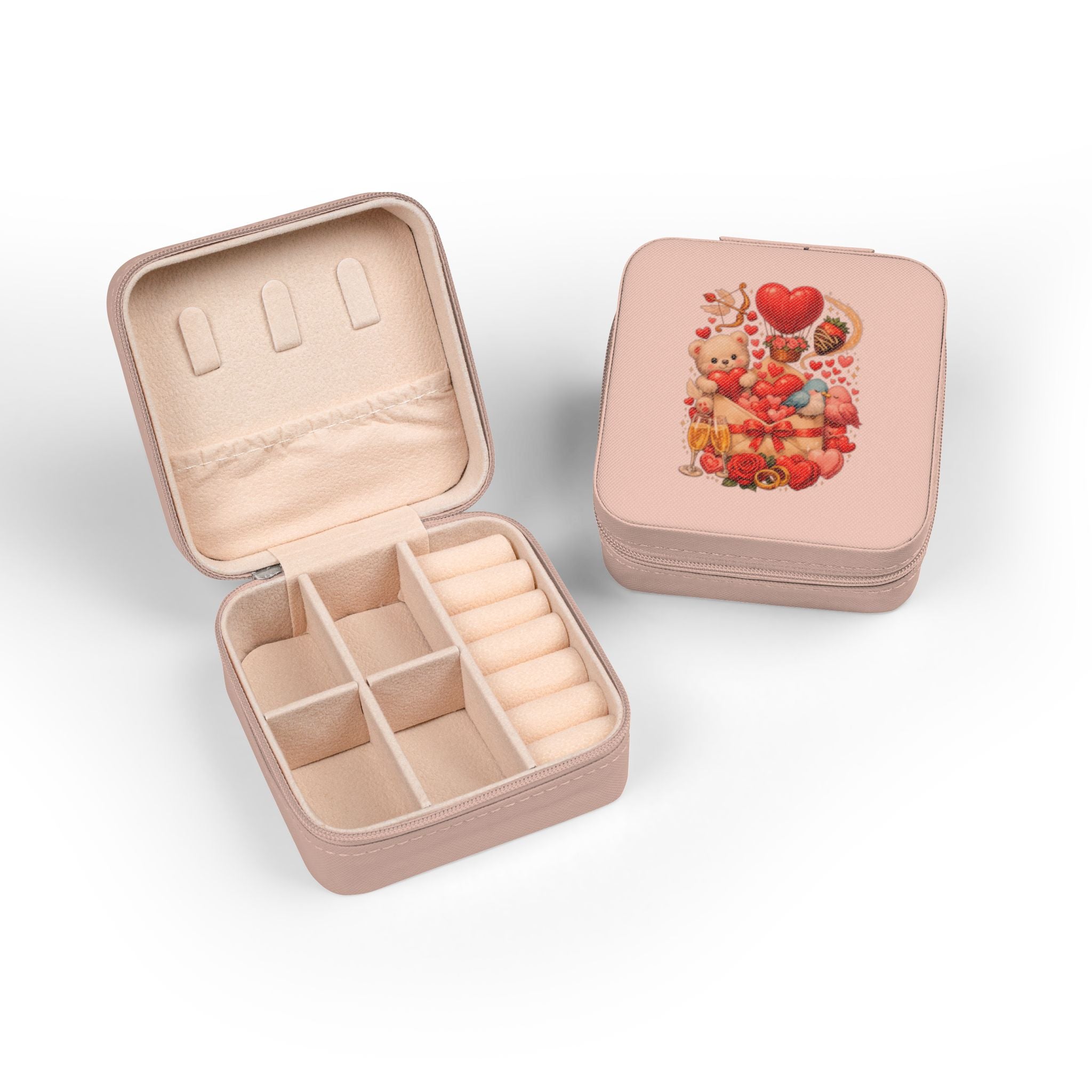 Travel Jewelry Box Compact Jewelry Organizer Gift for Girlfriend, Wife, Mom Valentines Day Gift Bridesmaid or Mothers Day Gift