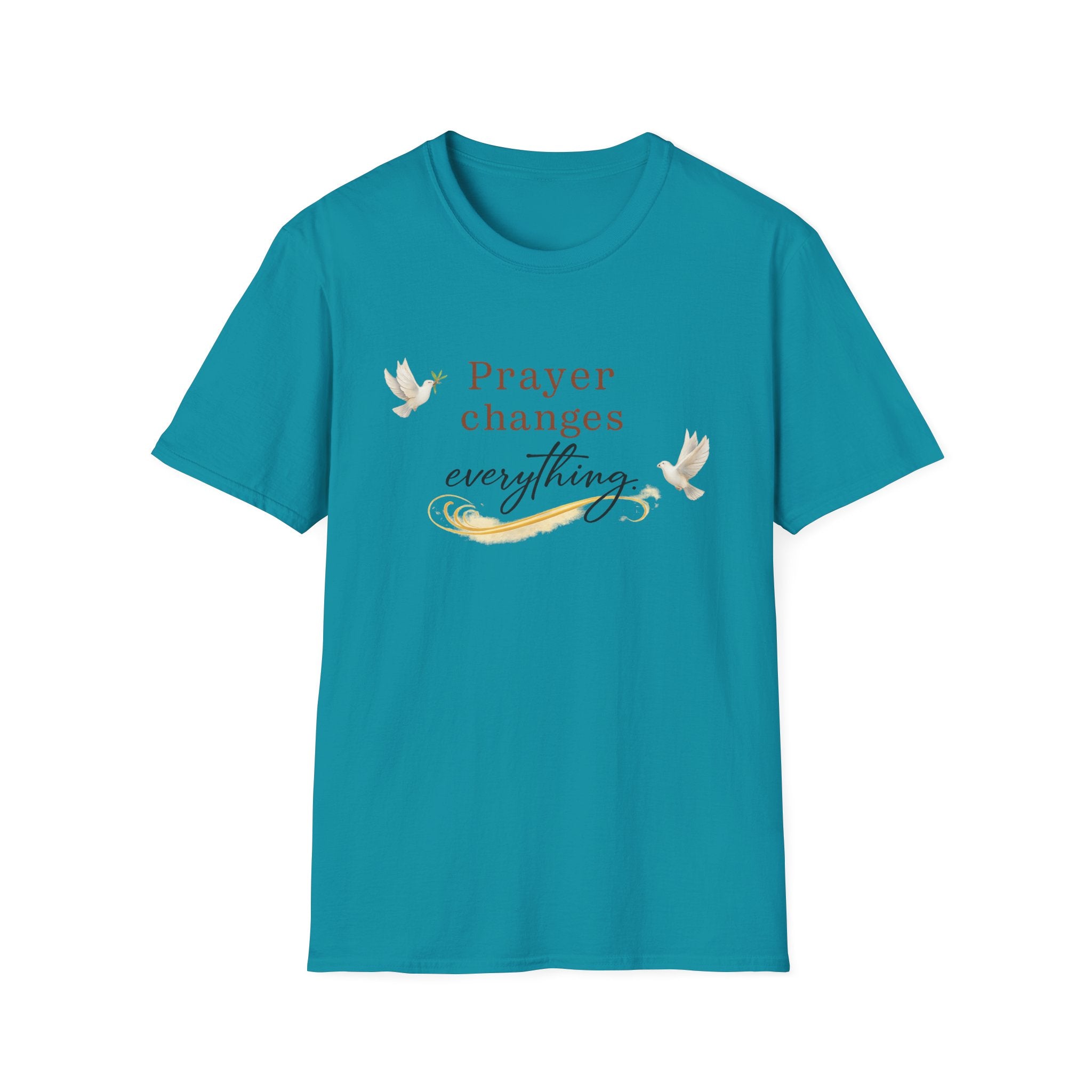 Prayer Changes Everything Shirt Christian Faith T-Shirt for Women Inspirational Church Tee Religious Gift 6 colors 100% cotton