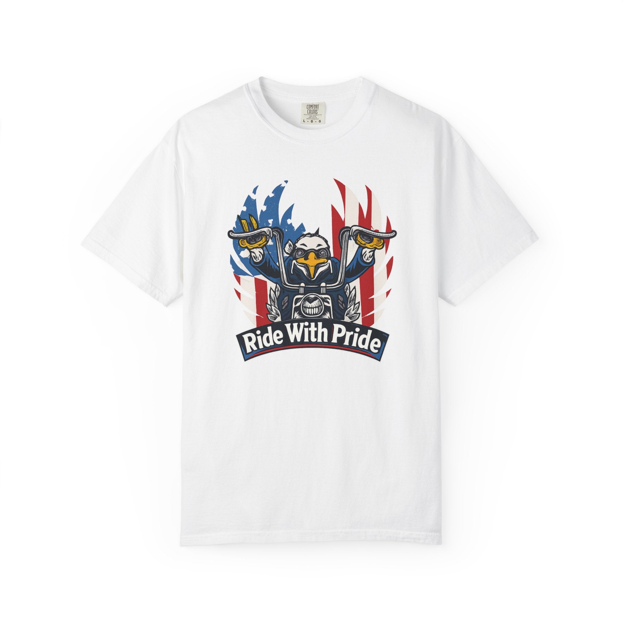 Ride With Pride Motorcycle T-Shirt Harley Inspired Tee American Freedom Motorcycle Shirt 6 colors 100% cotton