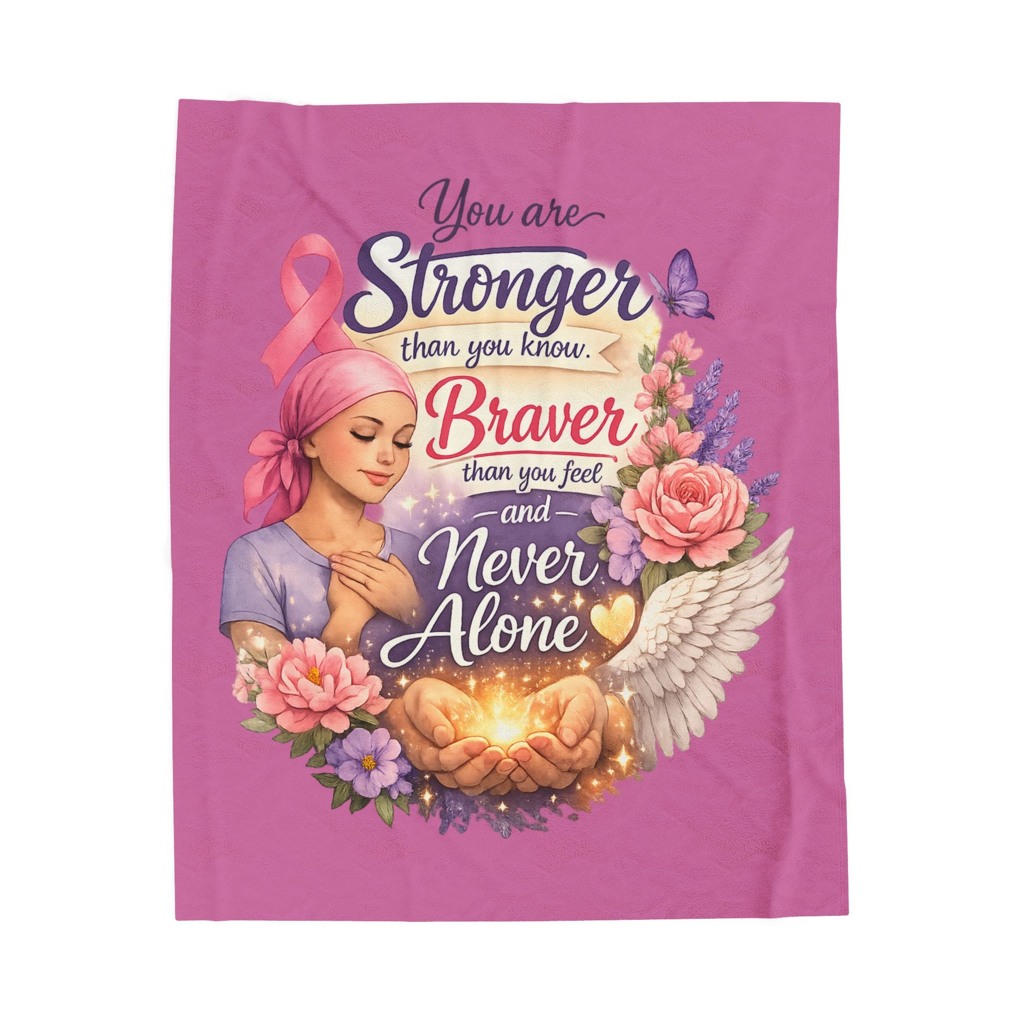 Cancer Support Blanket You Are Stronger Than You Know Breast Cancer Gift Comfort & Hope Blanket 50" x 60"