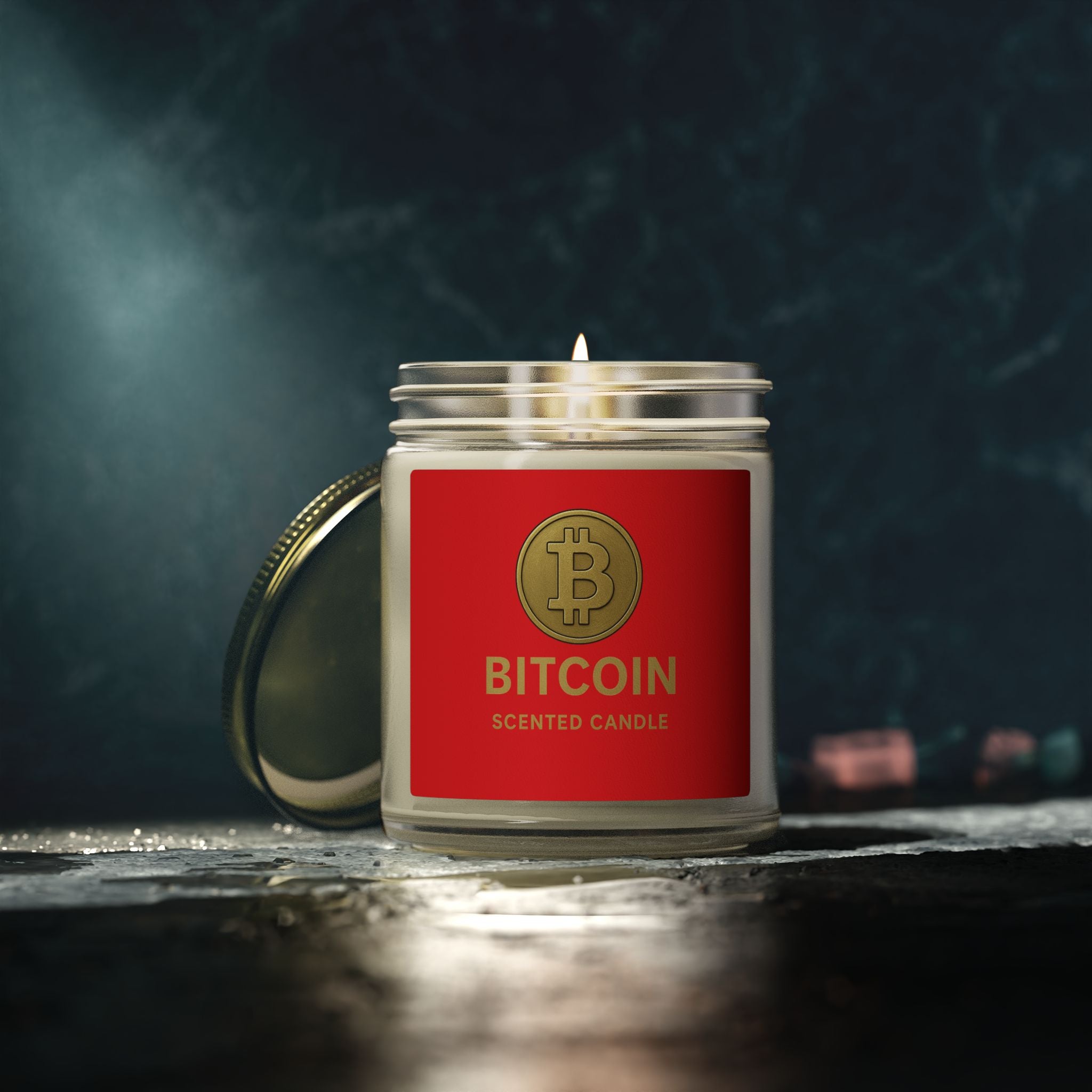 Bitcoin Logo Coconut-Apricot Wax Candle 4 oz & 9 oz sizes 8 fragrances available