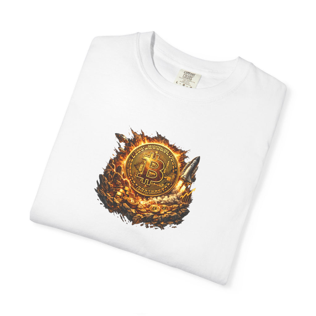 Bitcoin Rocket T-Shirt Crypto Graphic Tee Bitcoin Investor Shirt 3 colors 100% cotton