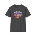 Sats and Stripes Red White & Boom 250th Anniversary Tee Patriotic 4th of July Fireworks Tee USA Dark Grey