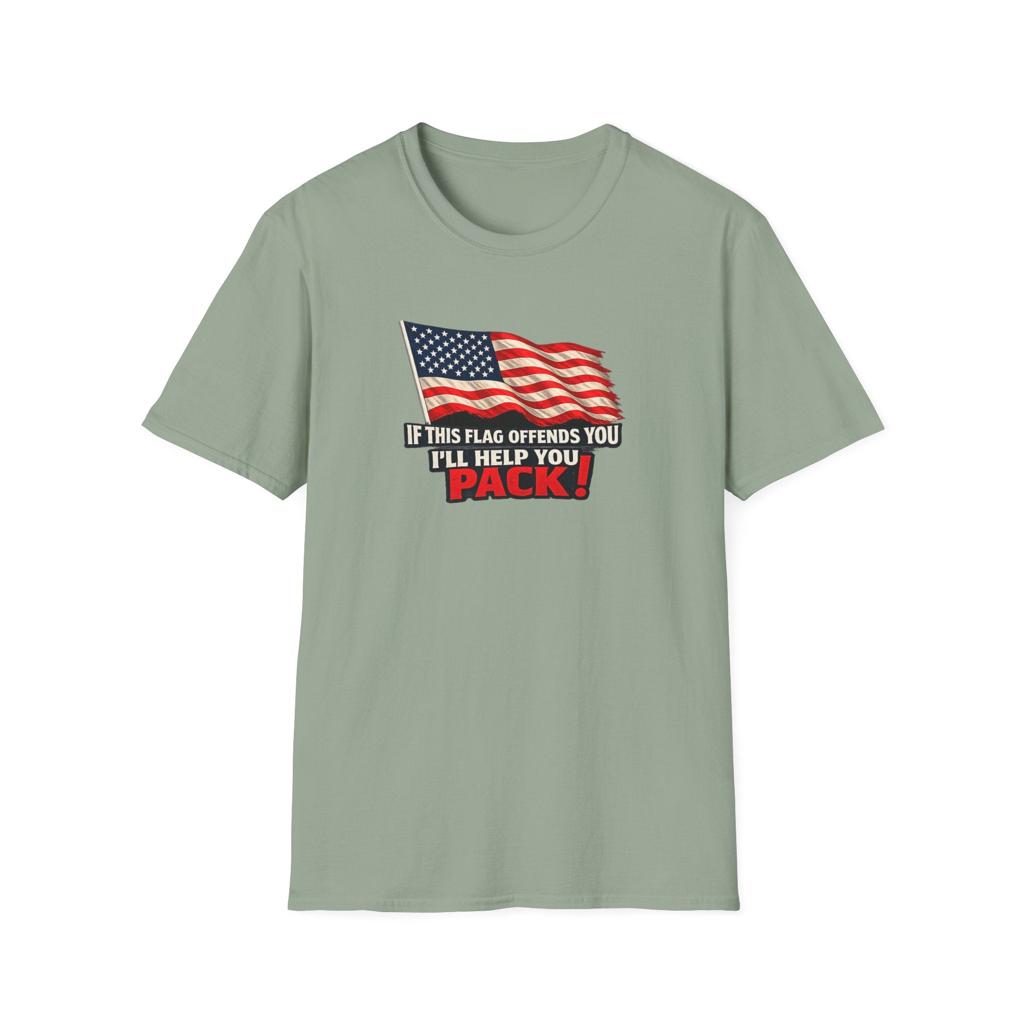 Wenn diese Flagge Sie beleidigt, helfe ich Ihnen beim Packen Tee Patriotisches American Flag Shirt Geschenk für Patrioten 7 Farben 100% Baumwolle