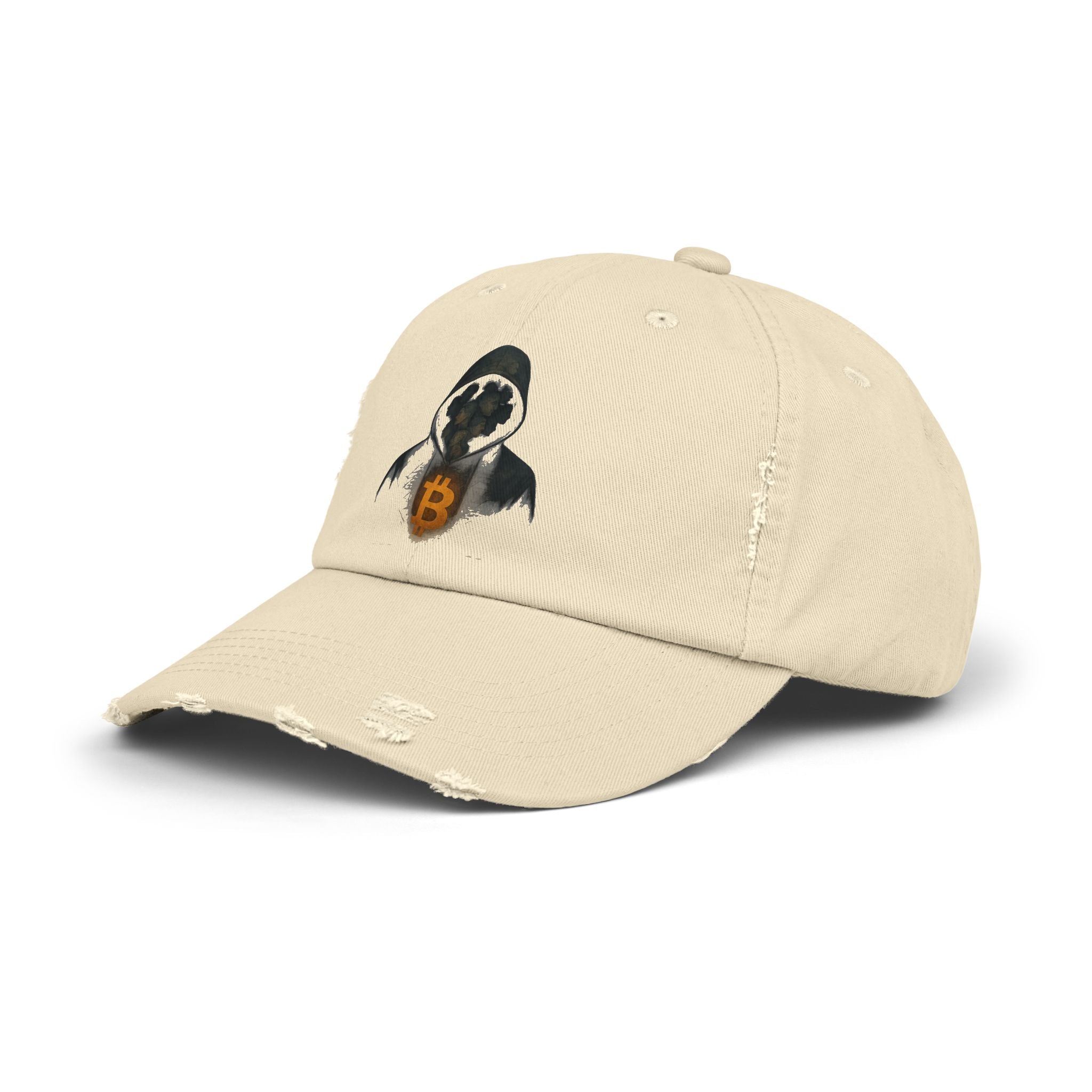 We Are All Satoshi Hat Distressed Beige Unisex Cap for True Bitcoin Believers